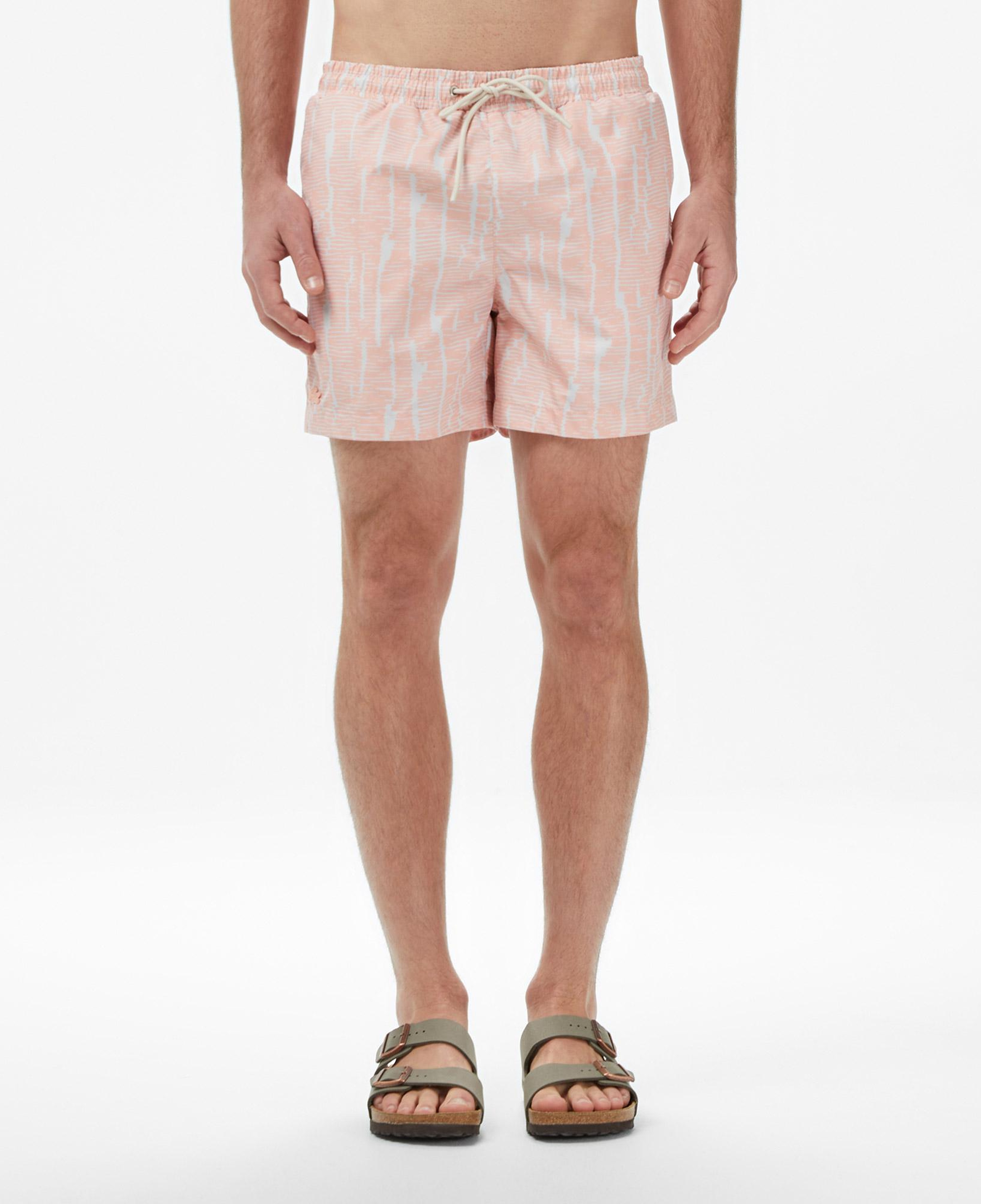 Lacoste Erkek Regular Fit Desenli Pembe Deniz Şortu