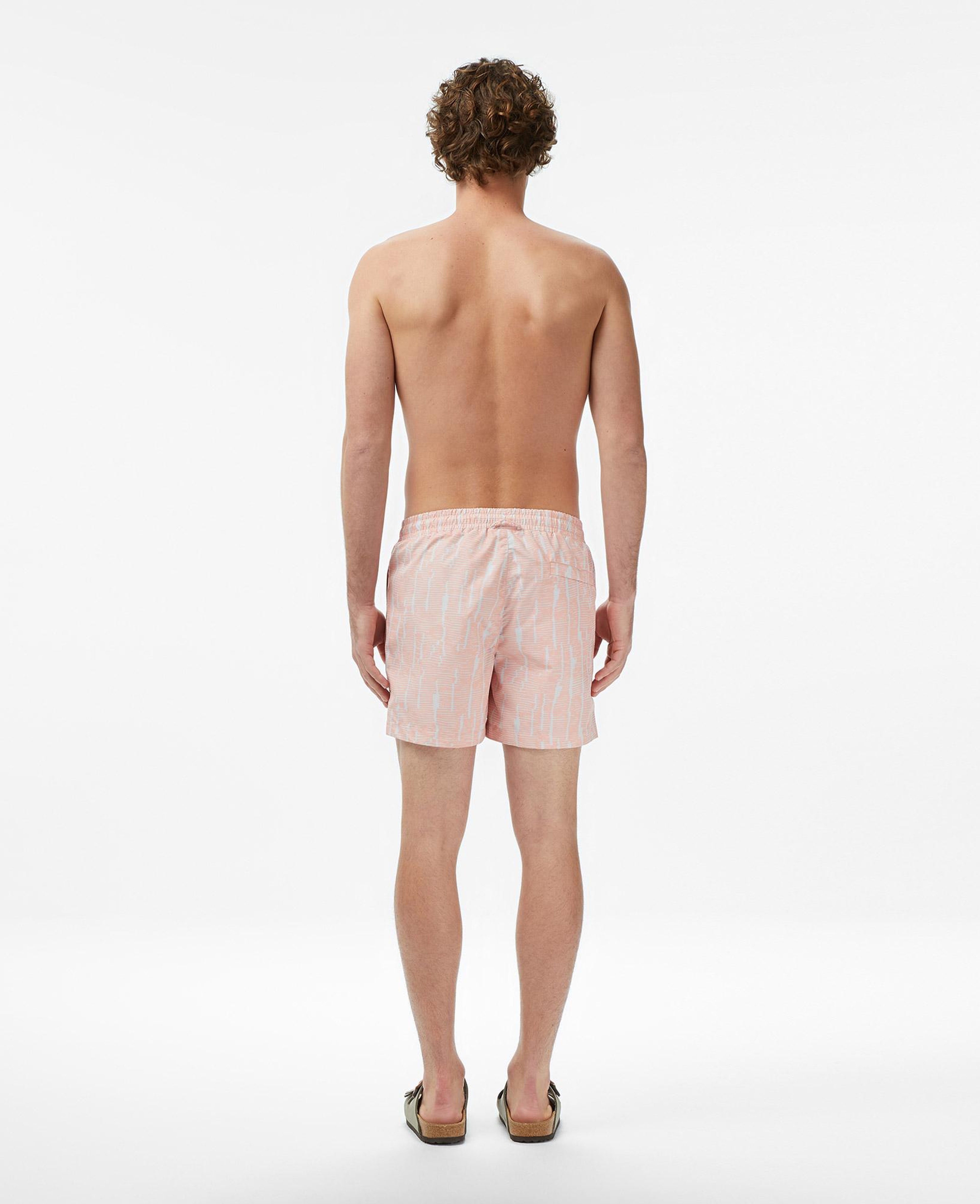 Lacoste Erkek Regular Fit Desenli Pembe Deniz Şortu