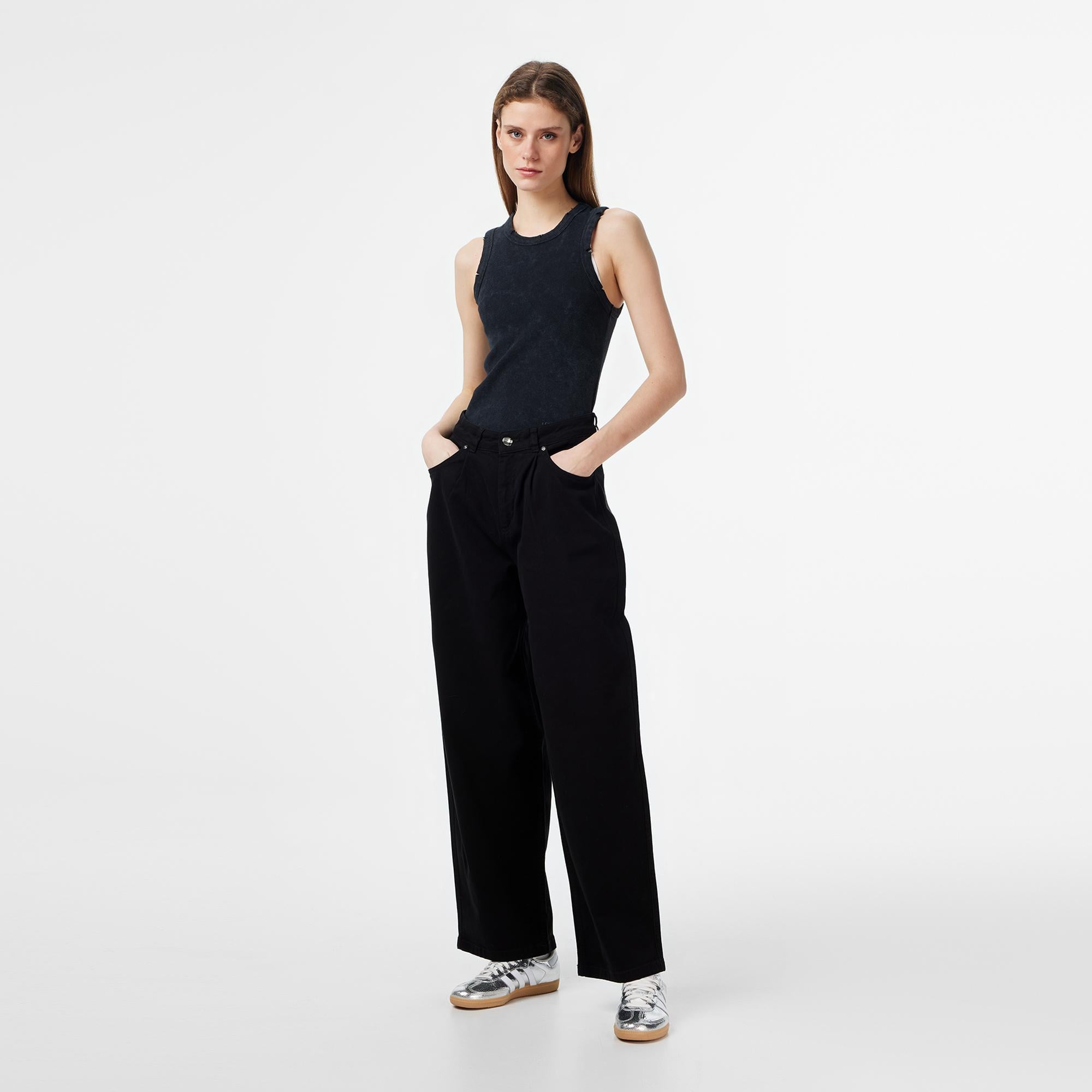 Les Benjamins Regular Fit Kadın Siyah Pantolon