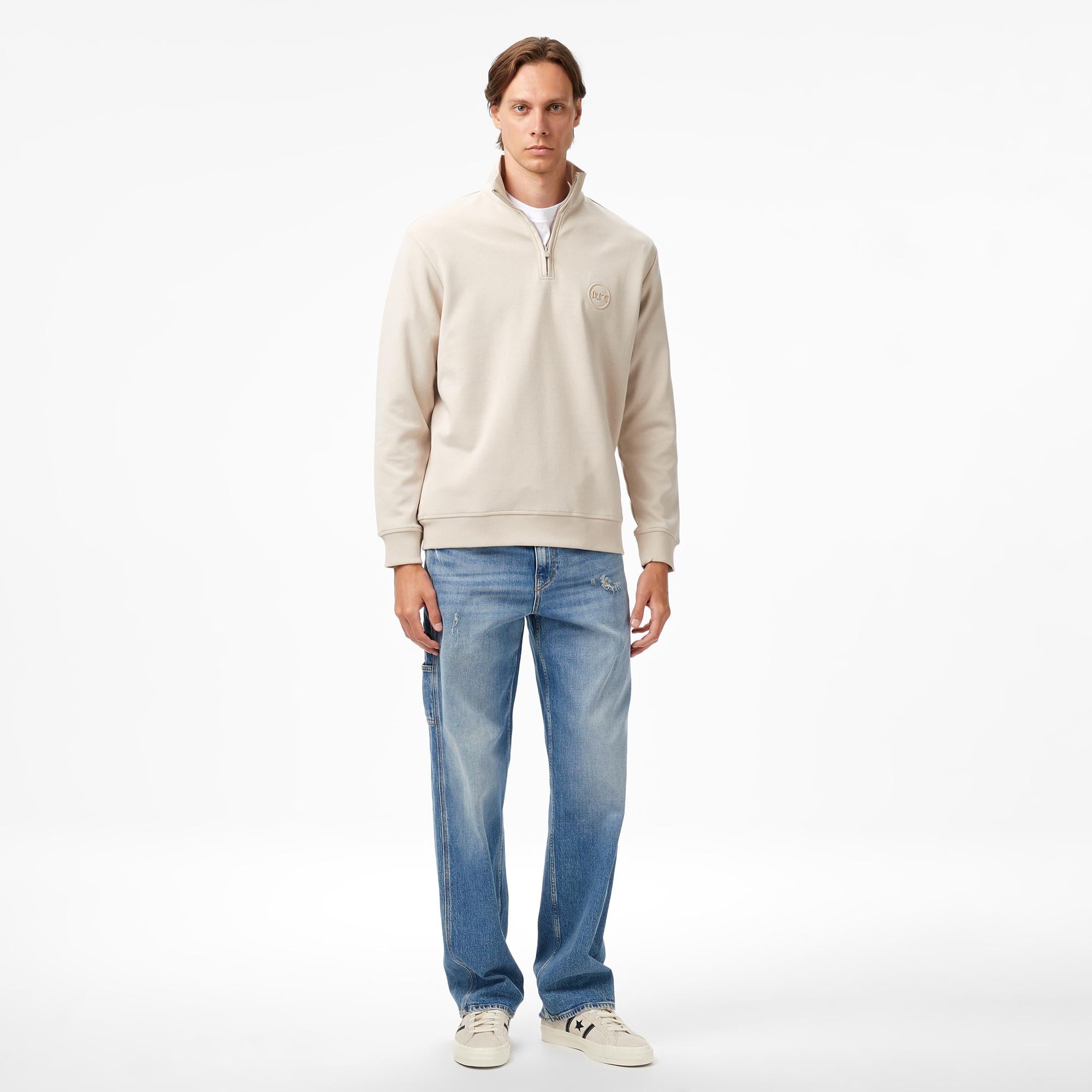 UNITED4 Classic Erkek Bej Sweatshirt