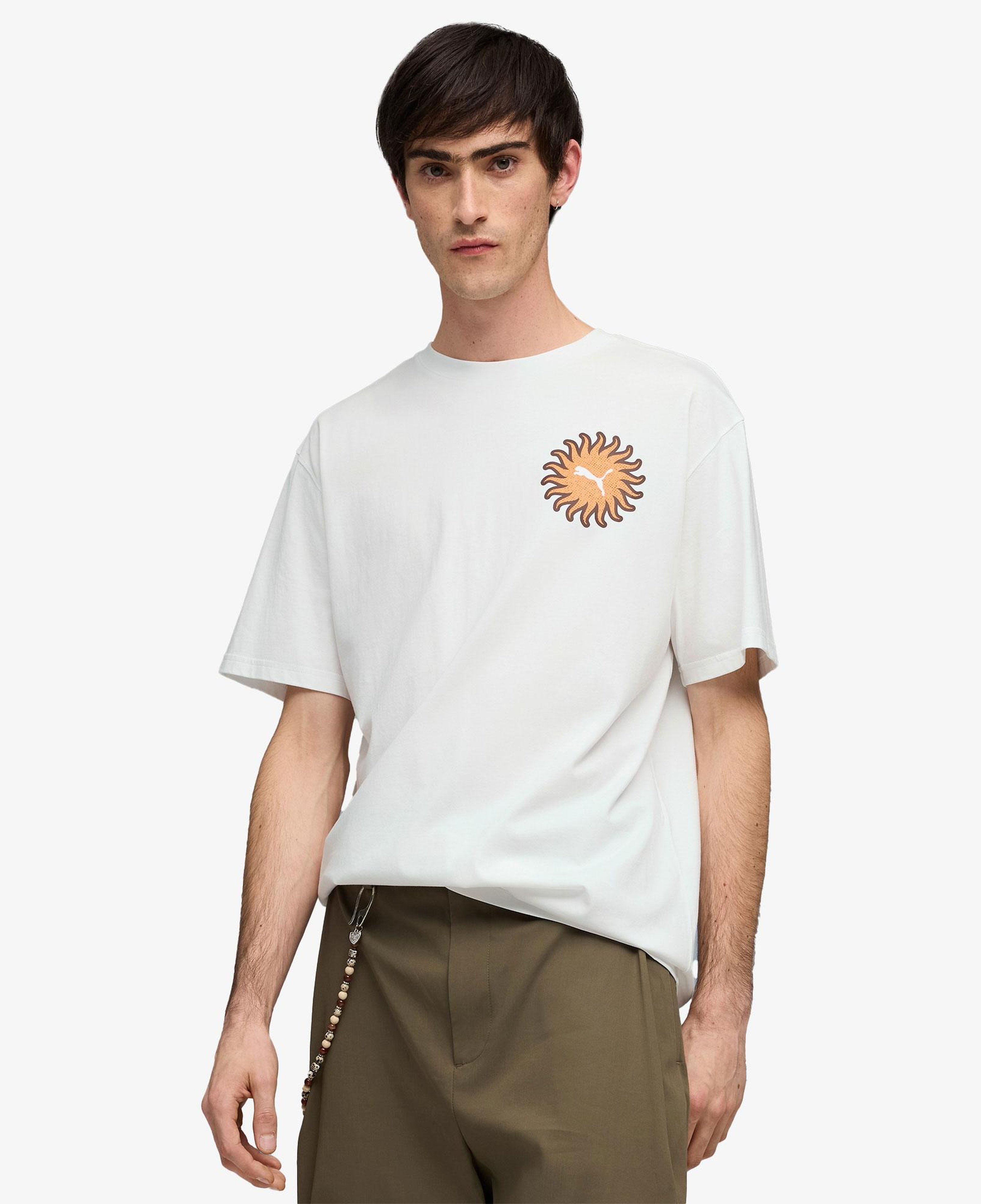 Puma Sunset Drive Relaxed Erkek Beyaz T-Shirt