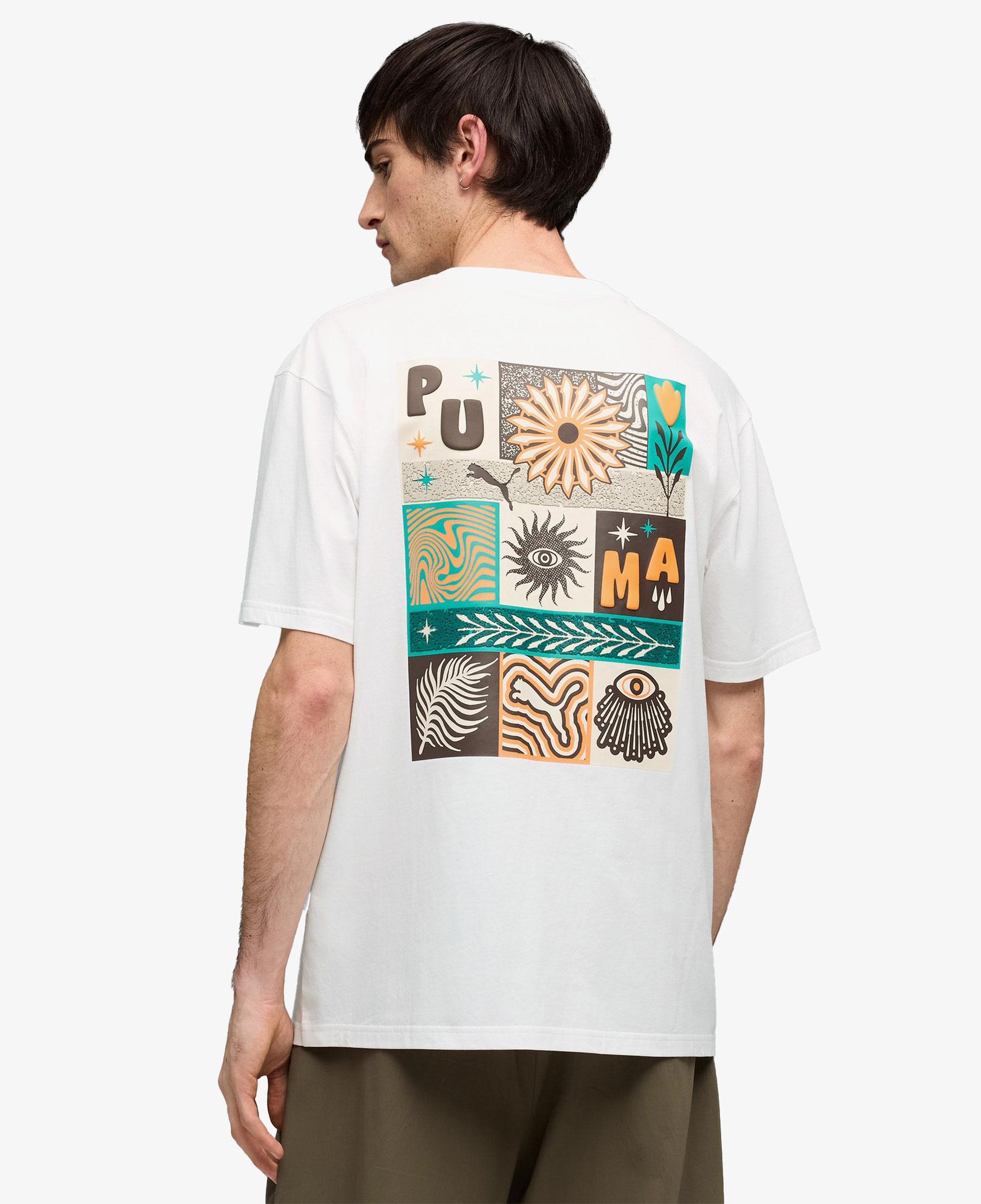 Puma Sunset Drive Relaxed Erkek Beyaz T-Shirt
