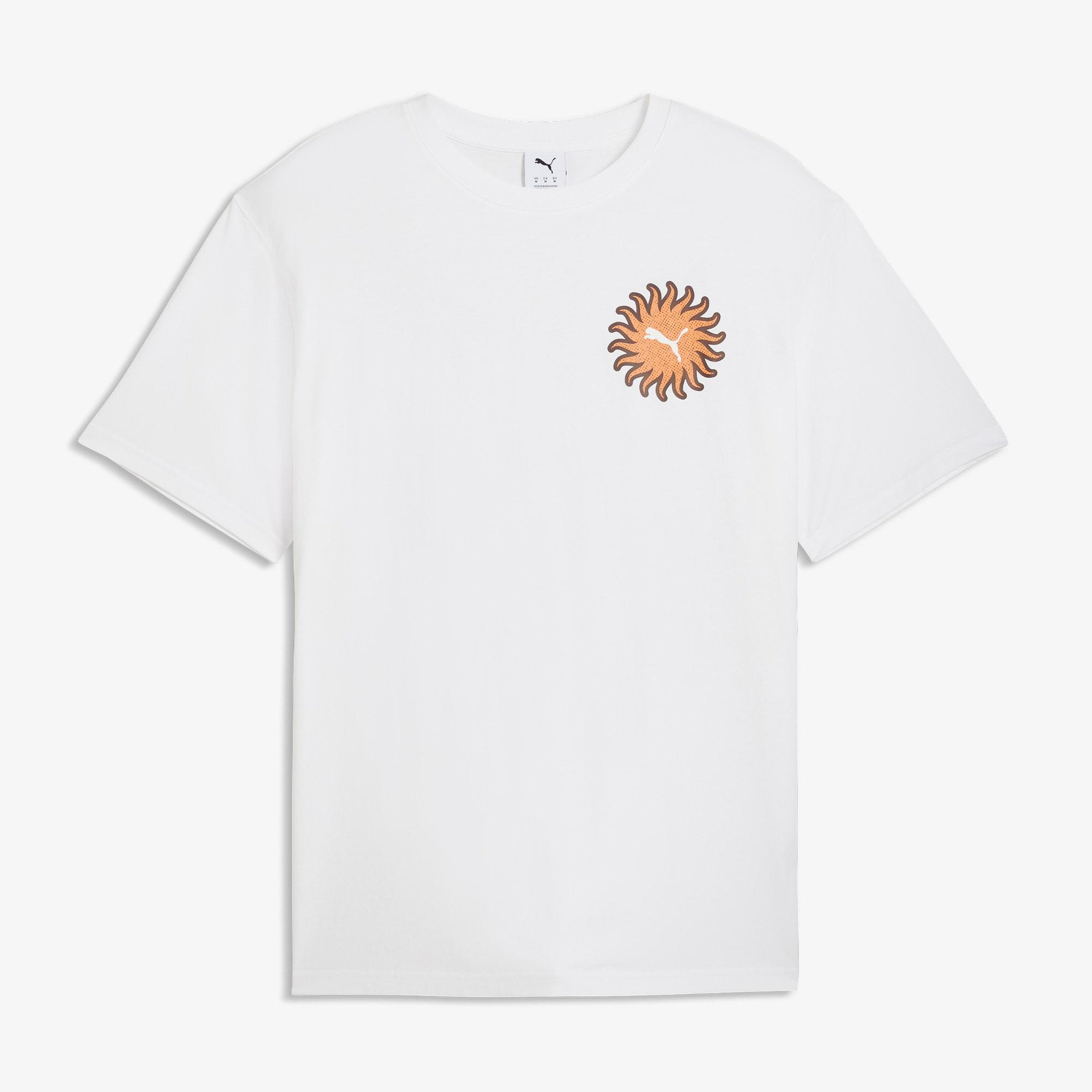 Puma Sunset Drive Relaxed  Erkek Beyaz T-Shirt