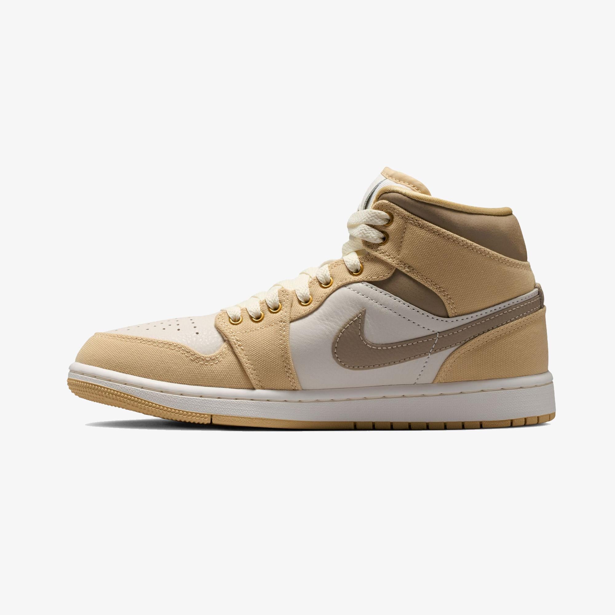 Jordan Air 1 Mid SE Kadın Bej Spor Ayakkabı