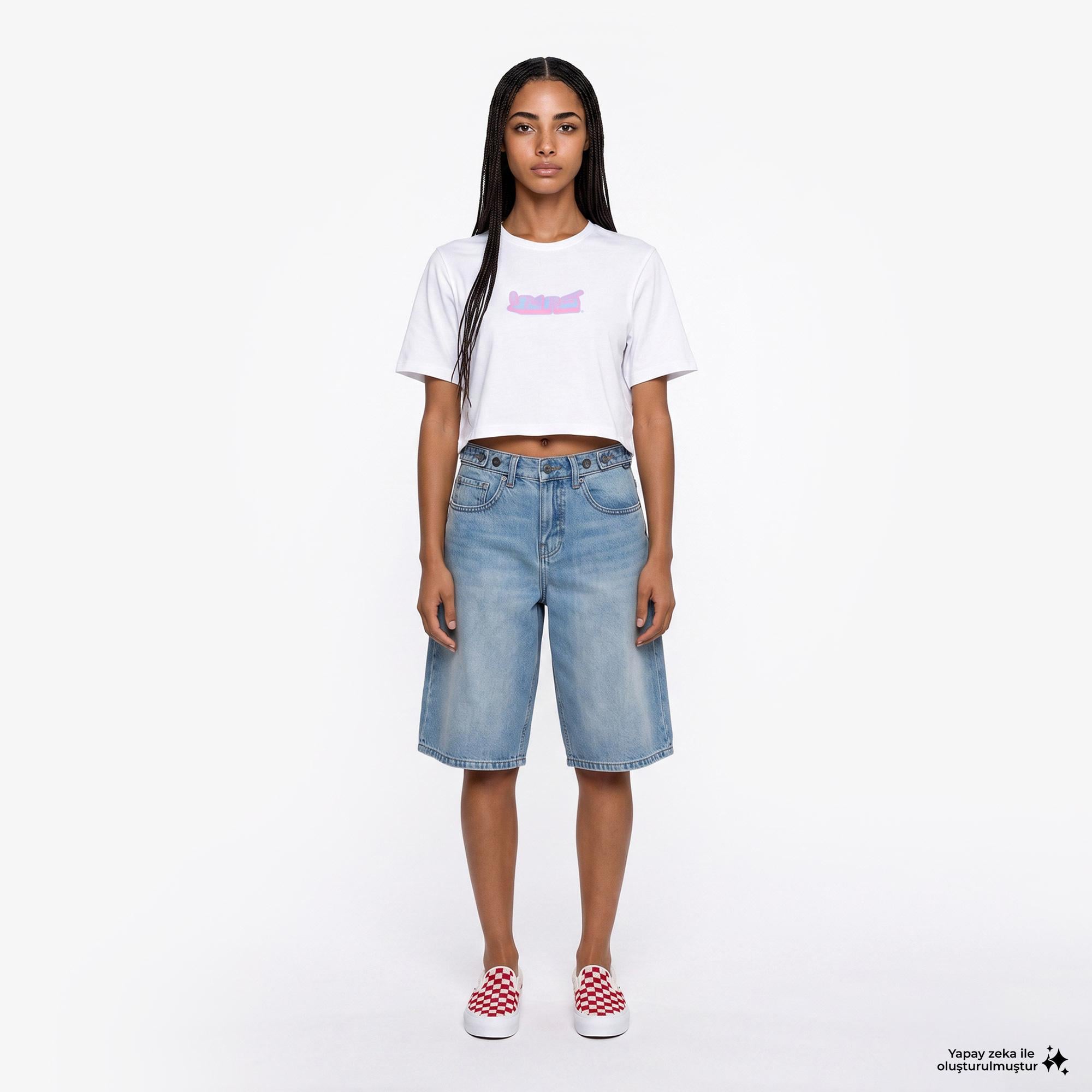 Vans Y2K Boho Relax Crop Kadın Beyaz T-Shirt