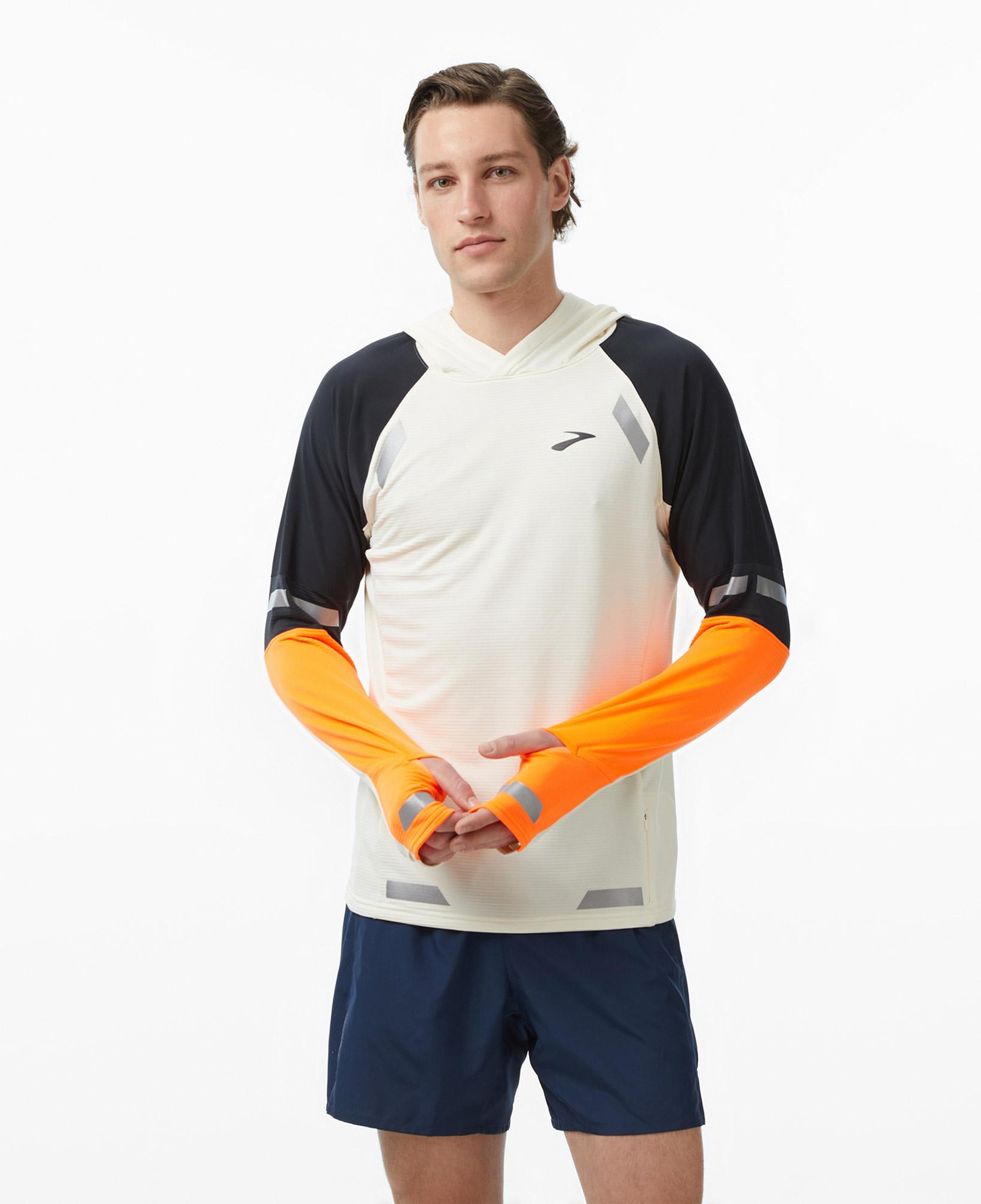 Brooks Run Visible Thermal 2.0 Erkek Beyaz Hoodie