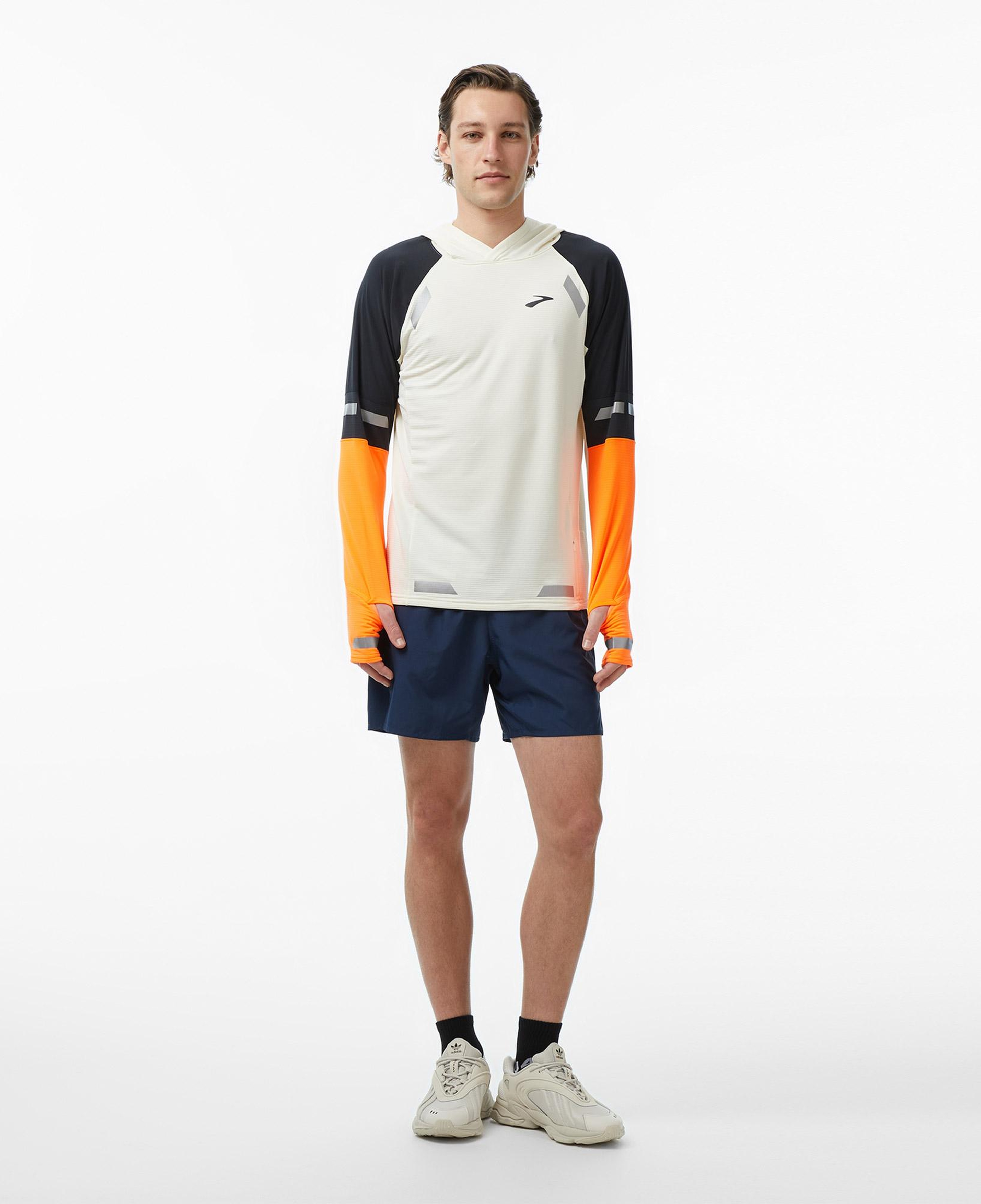 Brooks Run Visible Thermal 2.0 Erkek Beyaz Hoodie