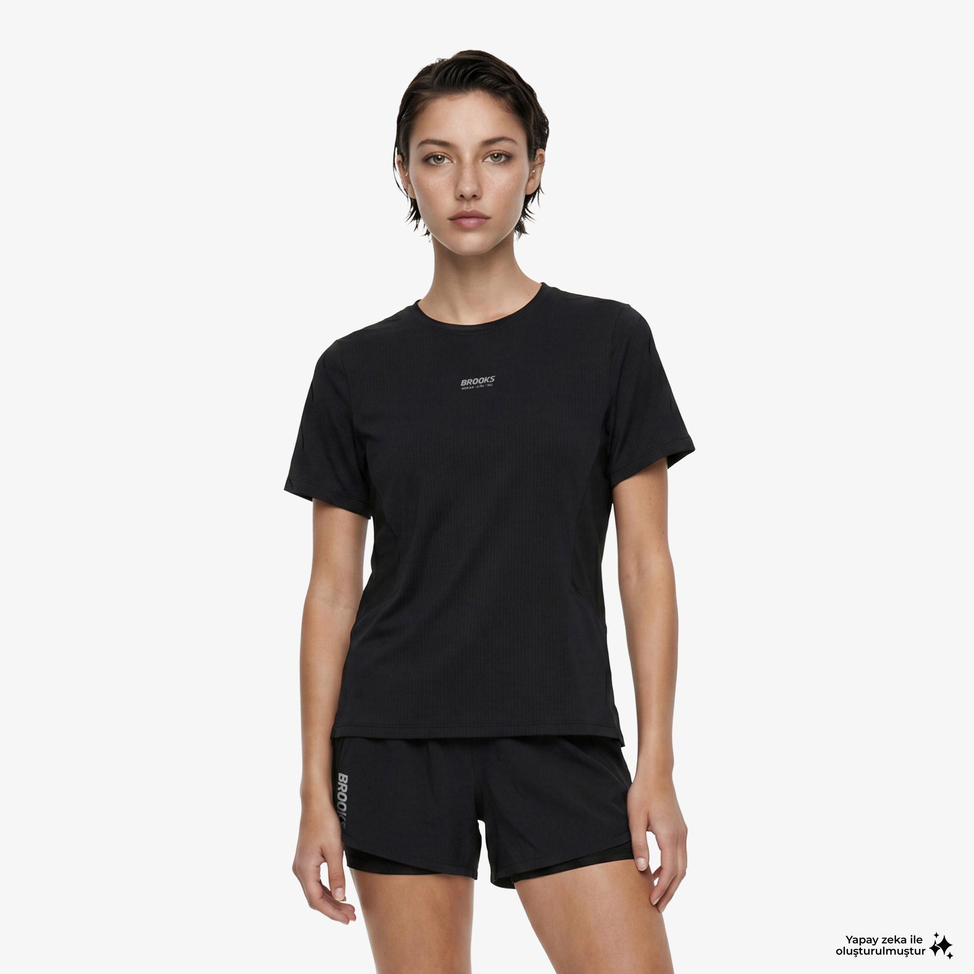 Brooks High Point Sleeve 2.0 Kadın Siyah T-Shirt