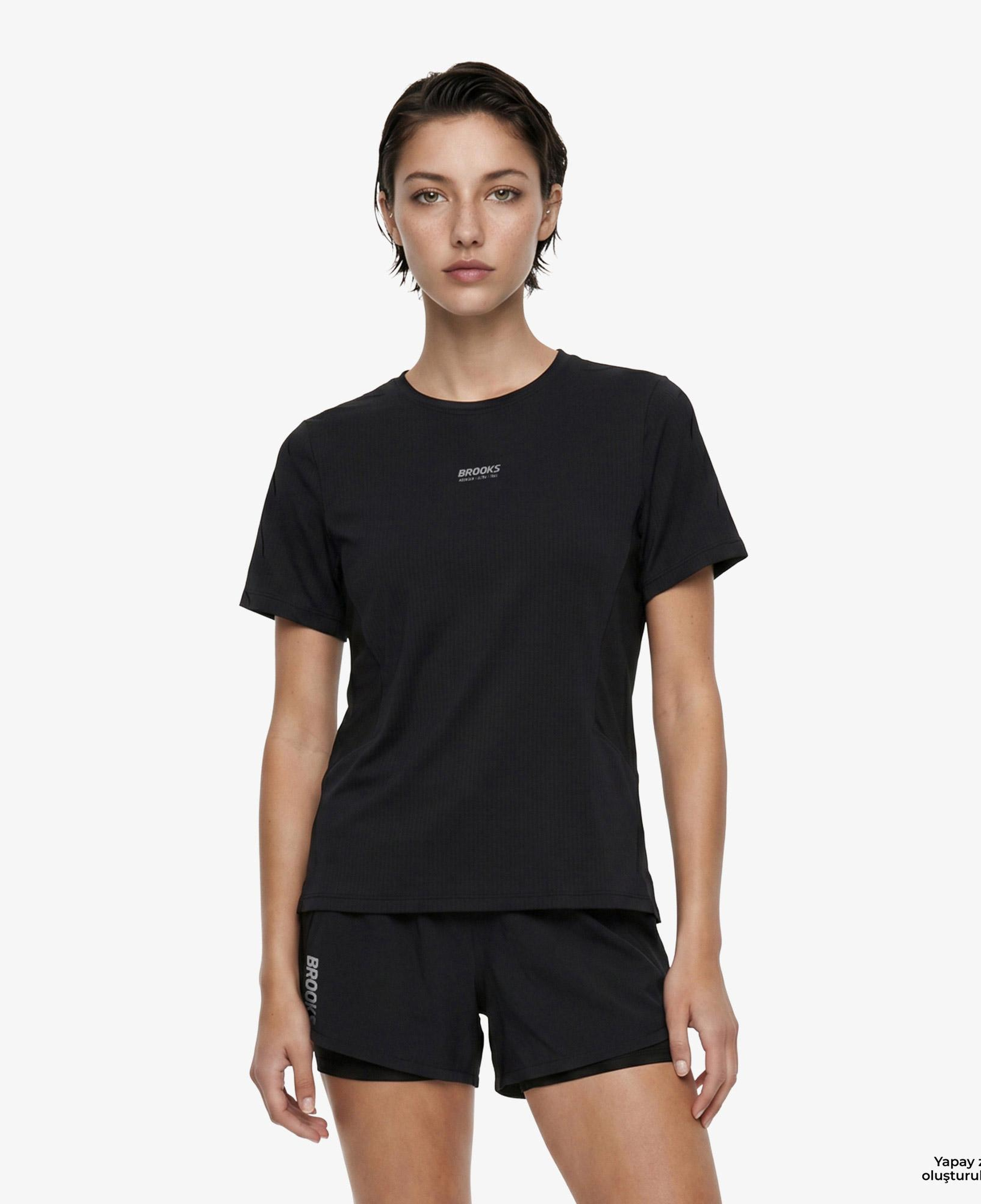 Brooks High Point Sleeve 2.0 Kadın Siyah T-Shirt