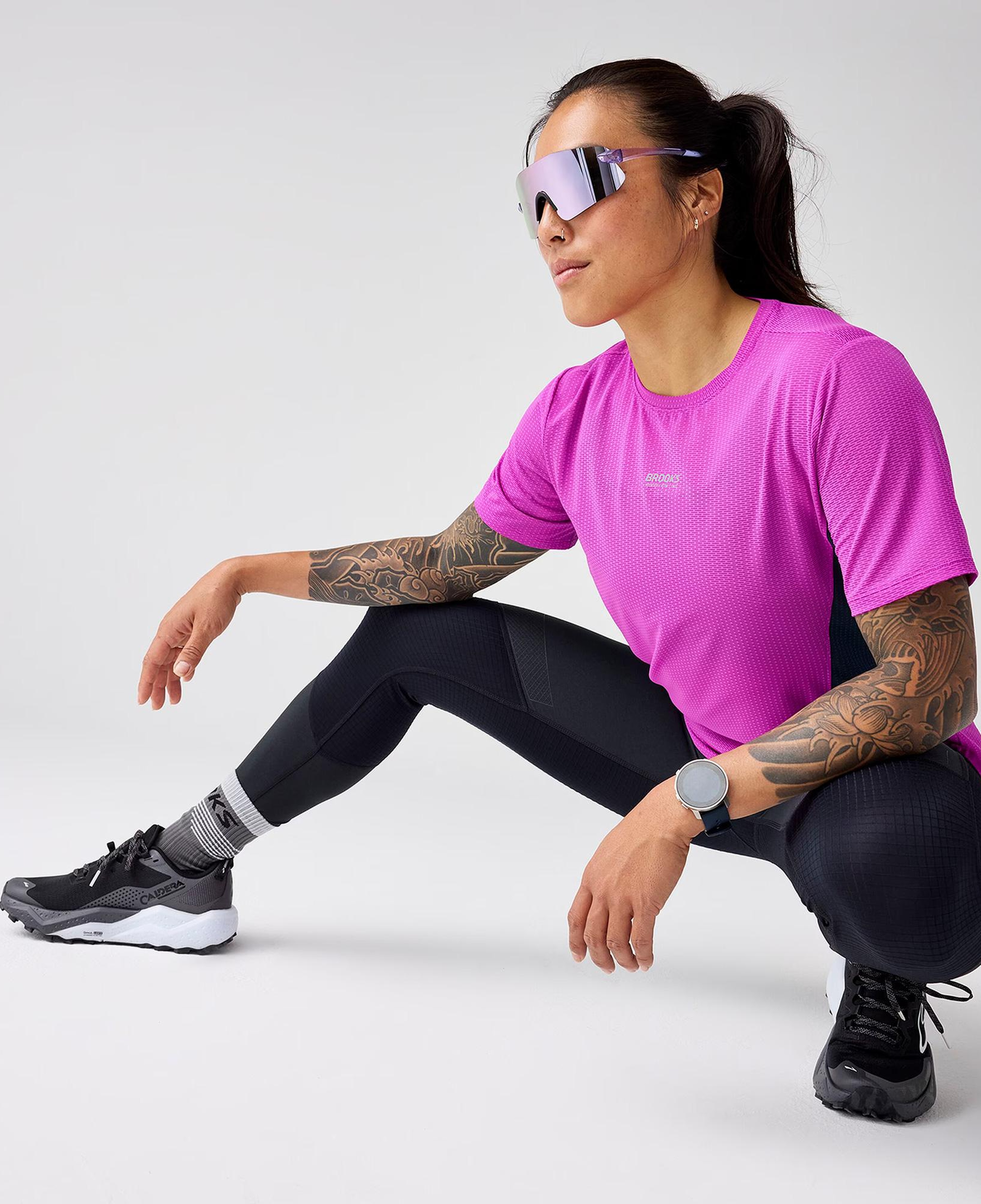 Brooks High Point Sleeve 2.0 Kadın Pembe T-Shirt