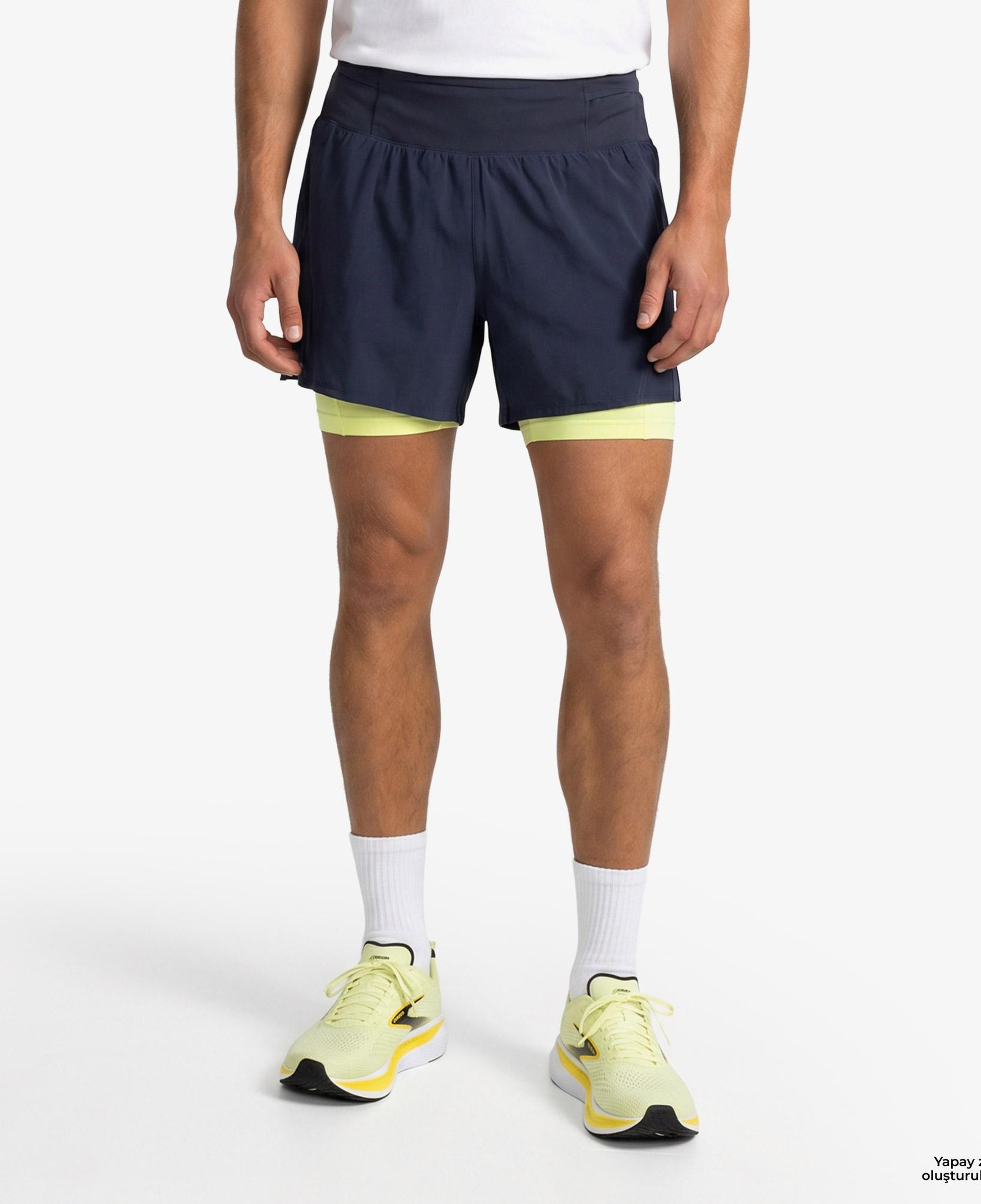 Brooks High Point 5 2-İn-1 2.0 Erkek Mavi Şort