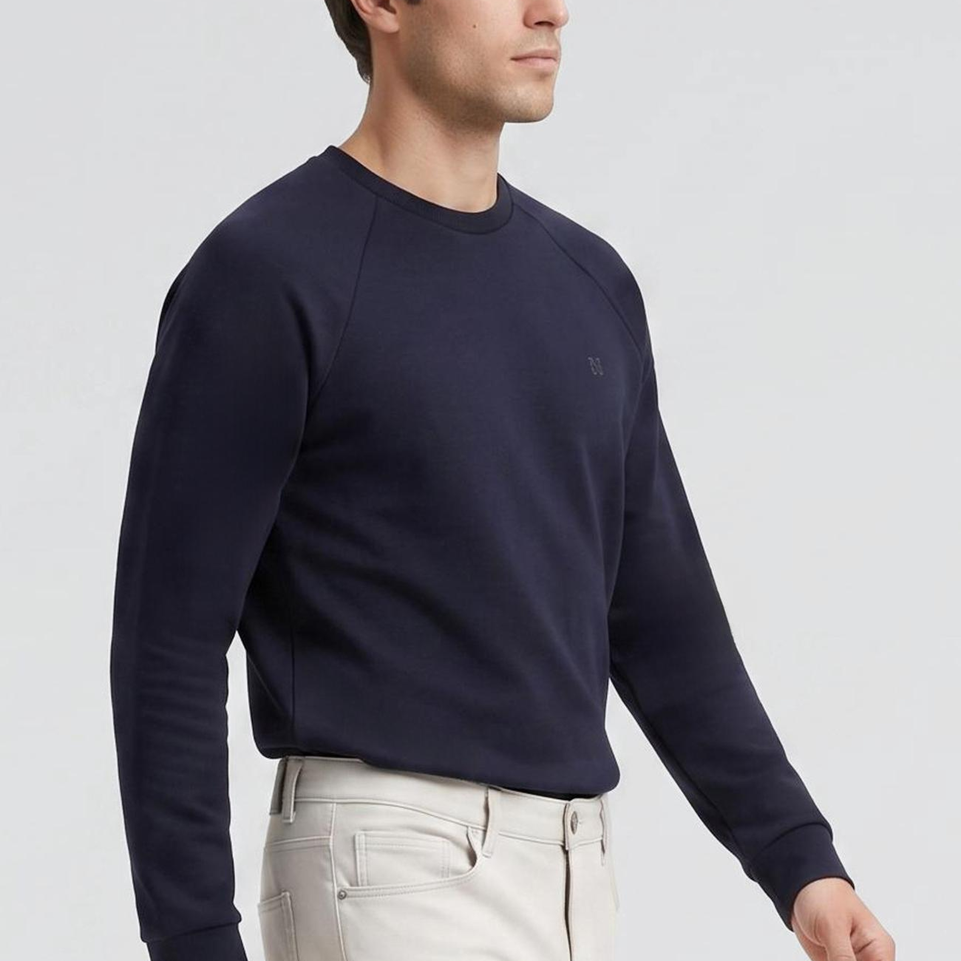Network Erkek Lacivert Bisiklet Yaka Basic Sweatshirt