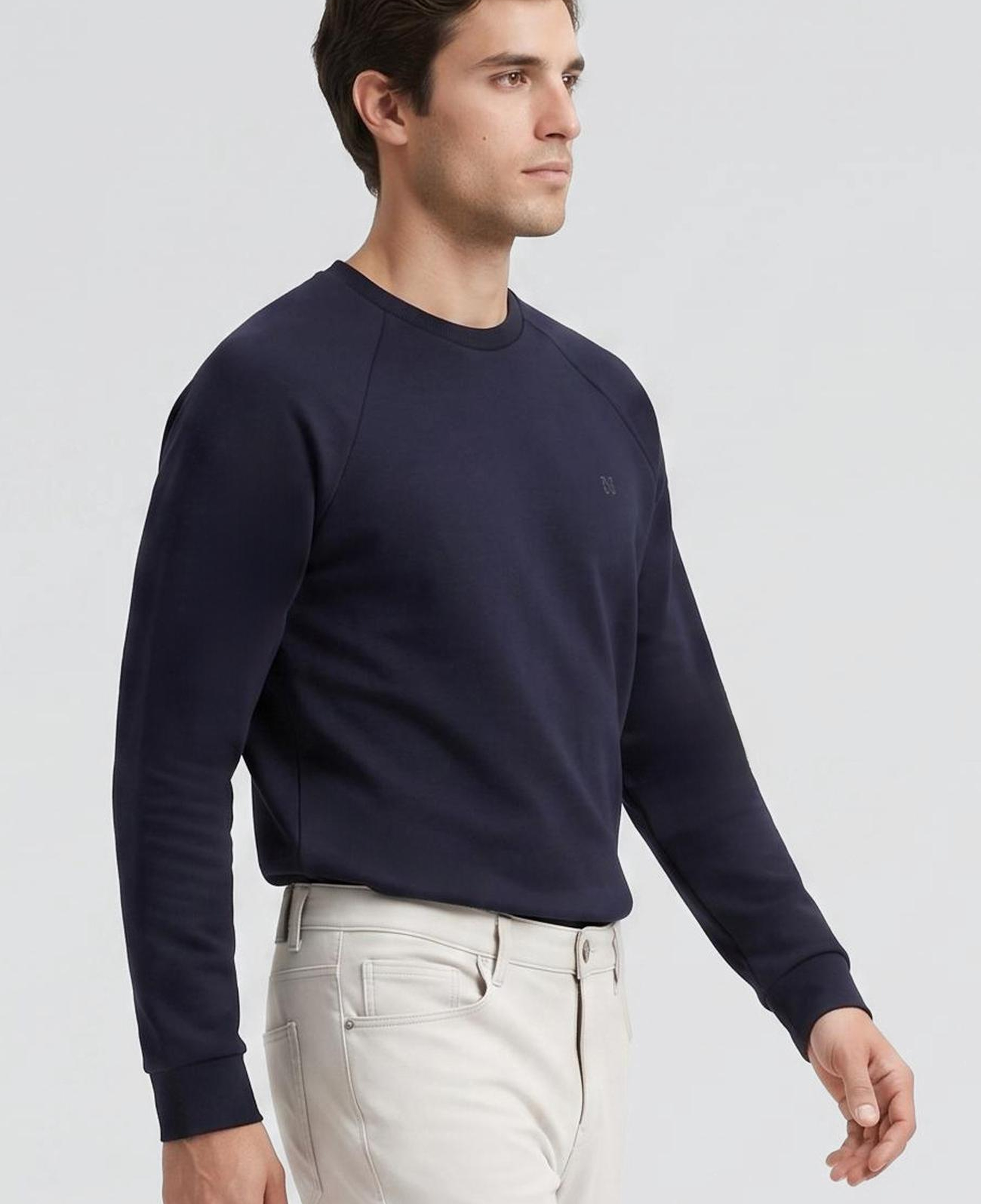 Network Erkek Lacivert Bisiklet Yaka Basic Sweatshirt