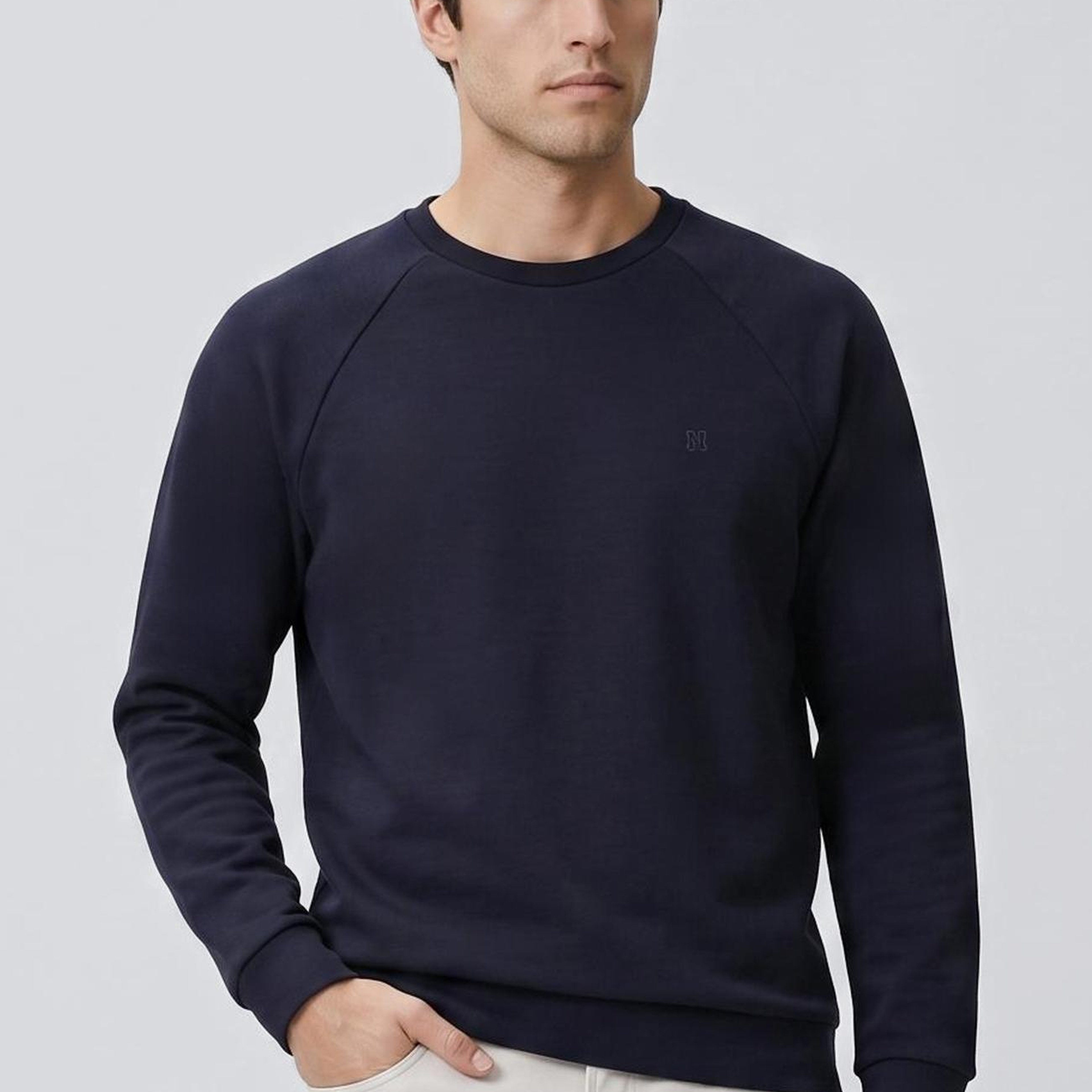 Network Erkek Lacivert Bisiklet Yaka Basic Sweatshirt