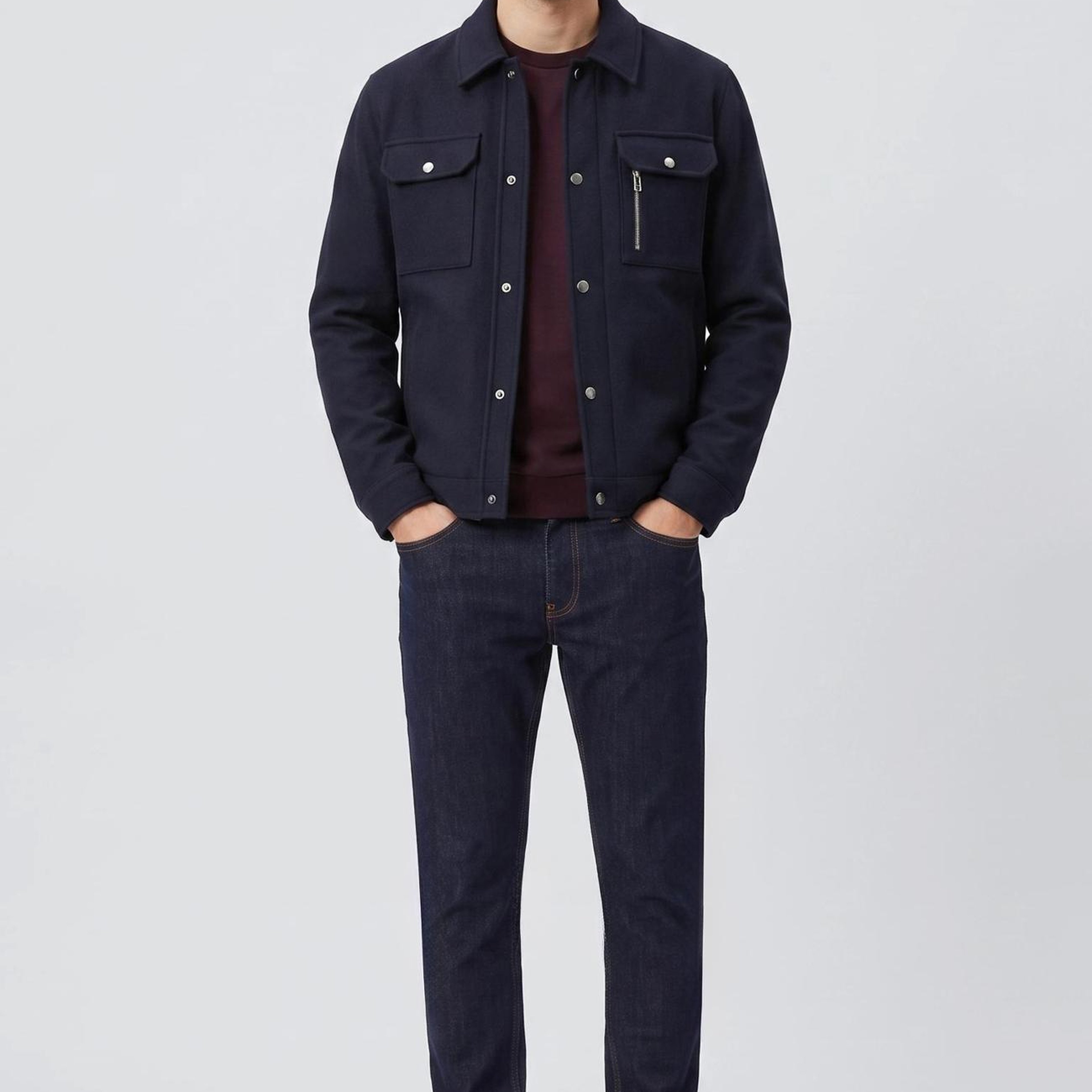 Network Erkek Bordo Bisiklet Yaka Basic Sweatshirt