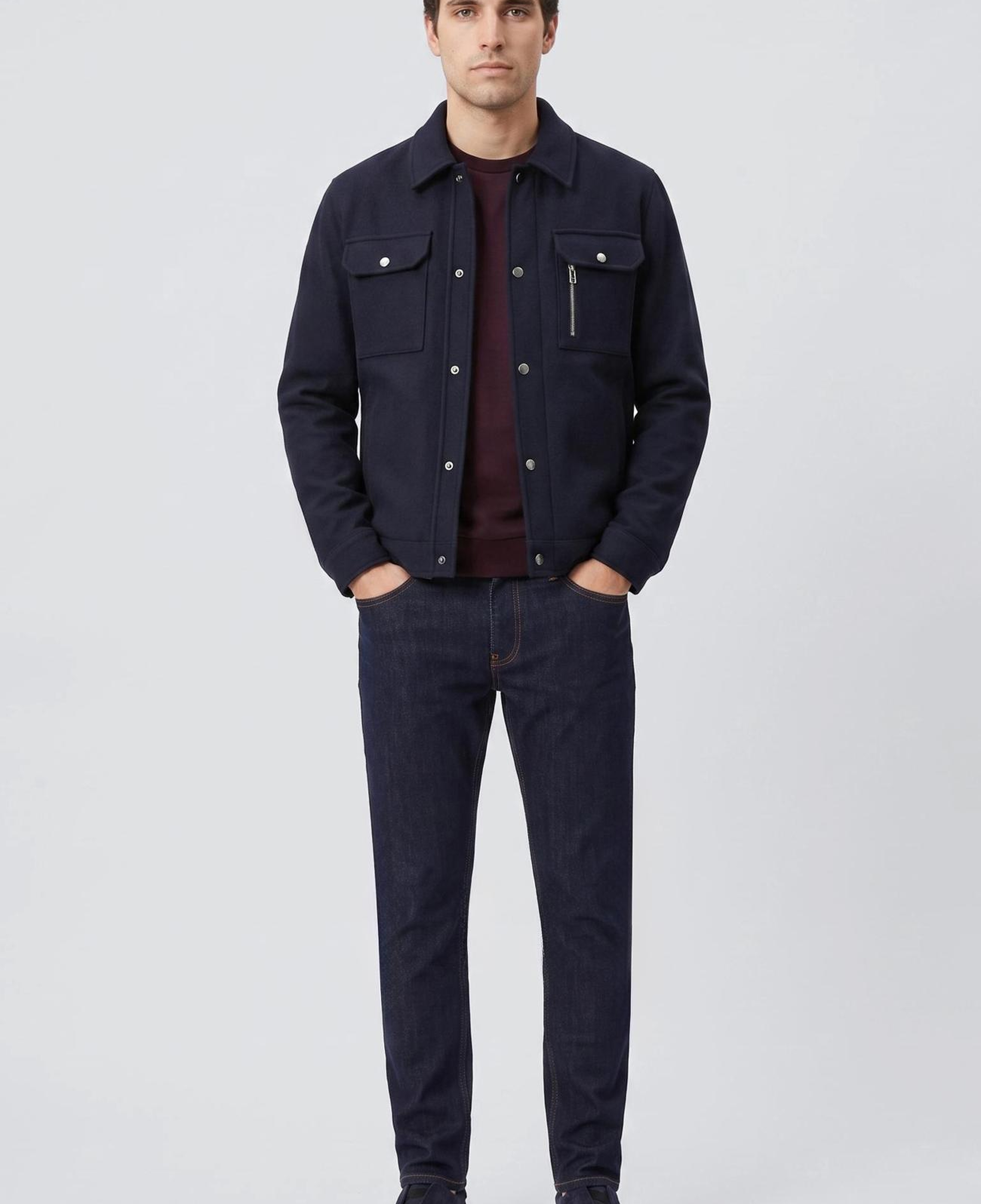 Network Erkek Bordo Bisiklet Yaka Basic Sweatshirt