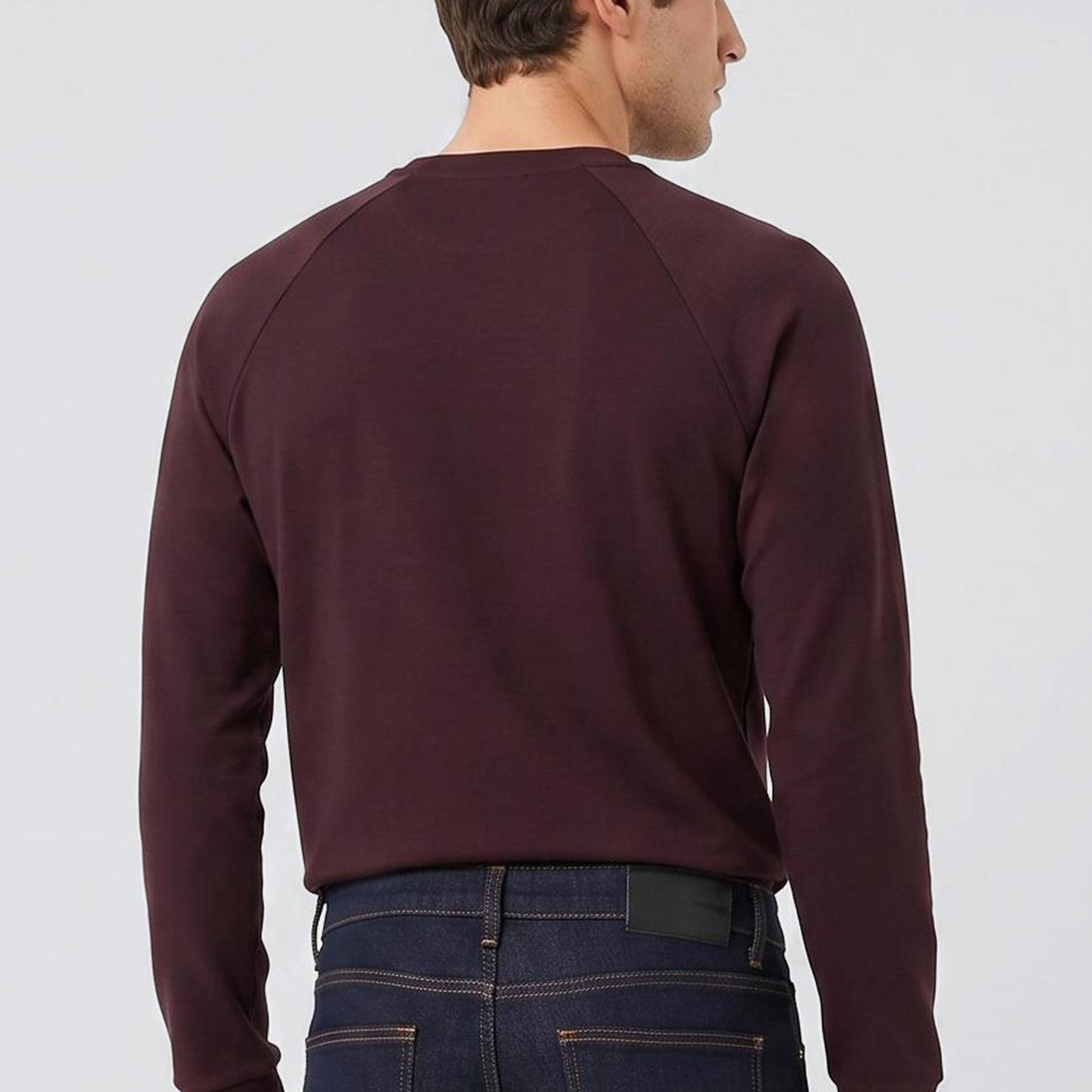 Network Erkek Bordo Bisiklet Yaka Basic Sweatshirt