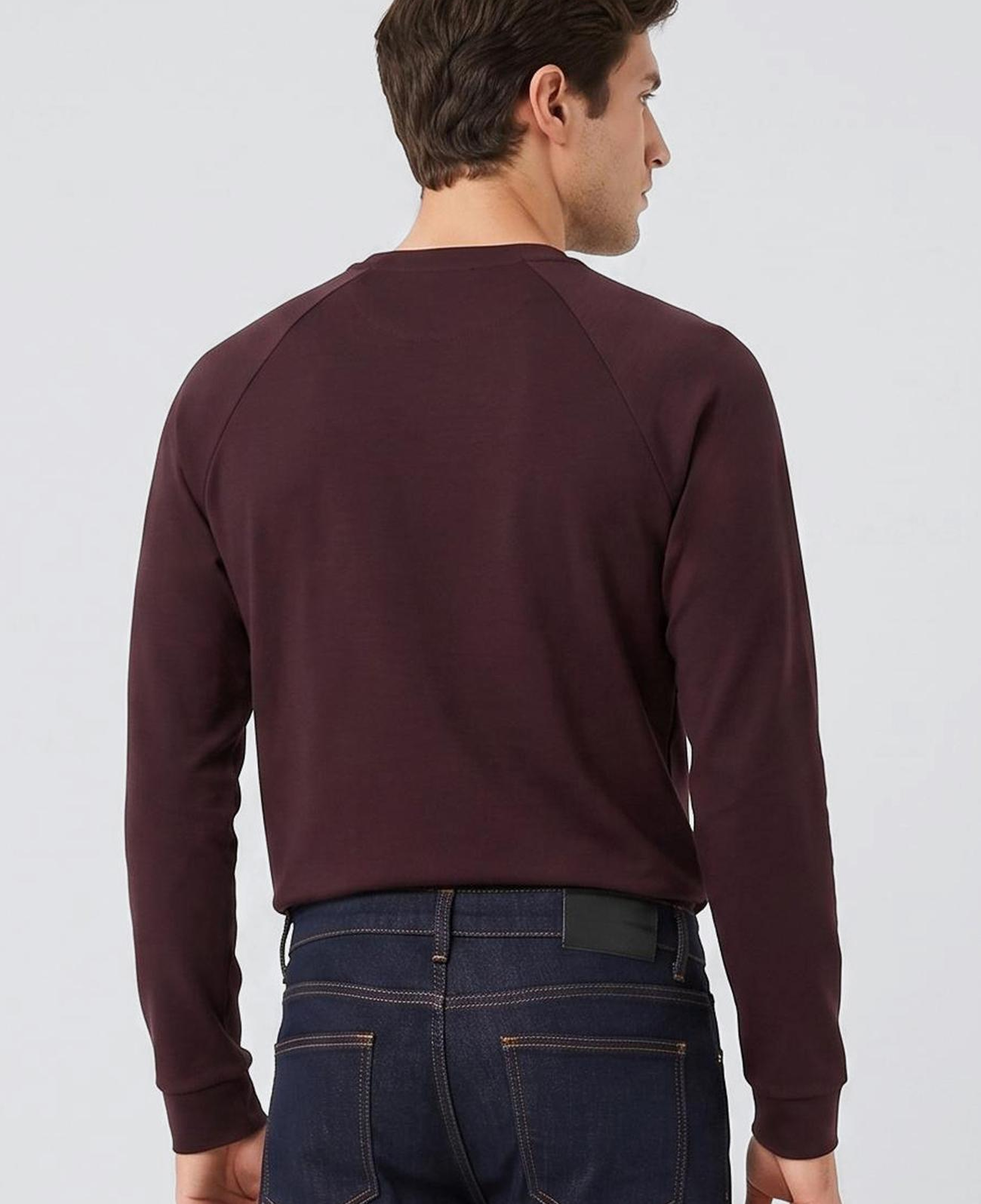 Network Erkek Bordo Bisiklet Yaka Basic Sweatshirt