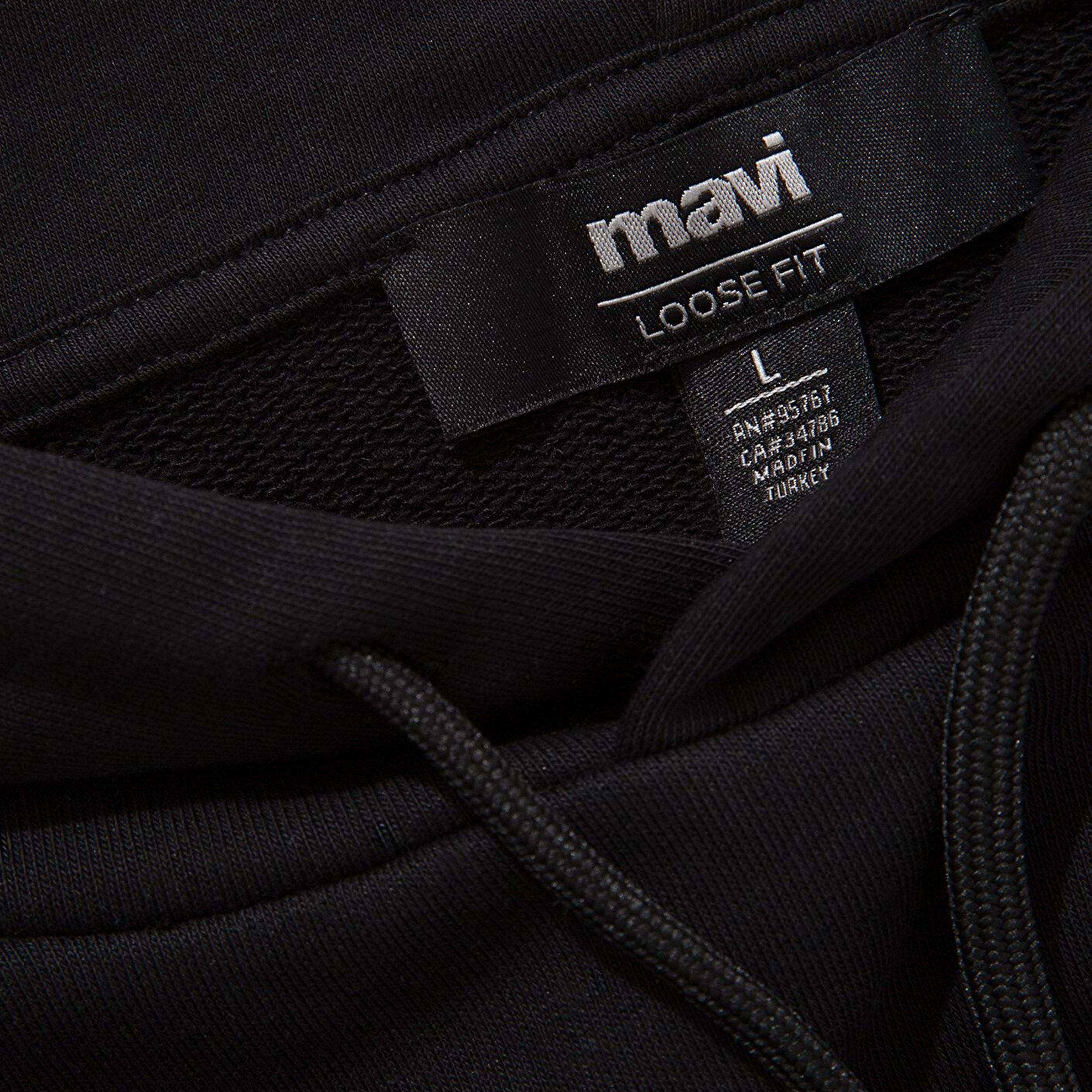 Mavi MVJNS Logo Baskılı Kapüşonlu Siyah Sweatshirt 0611786-900