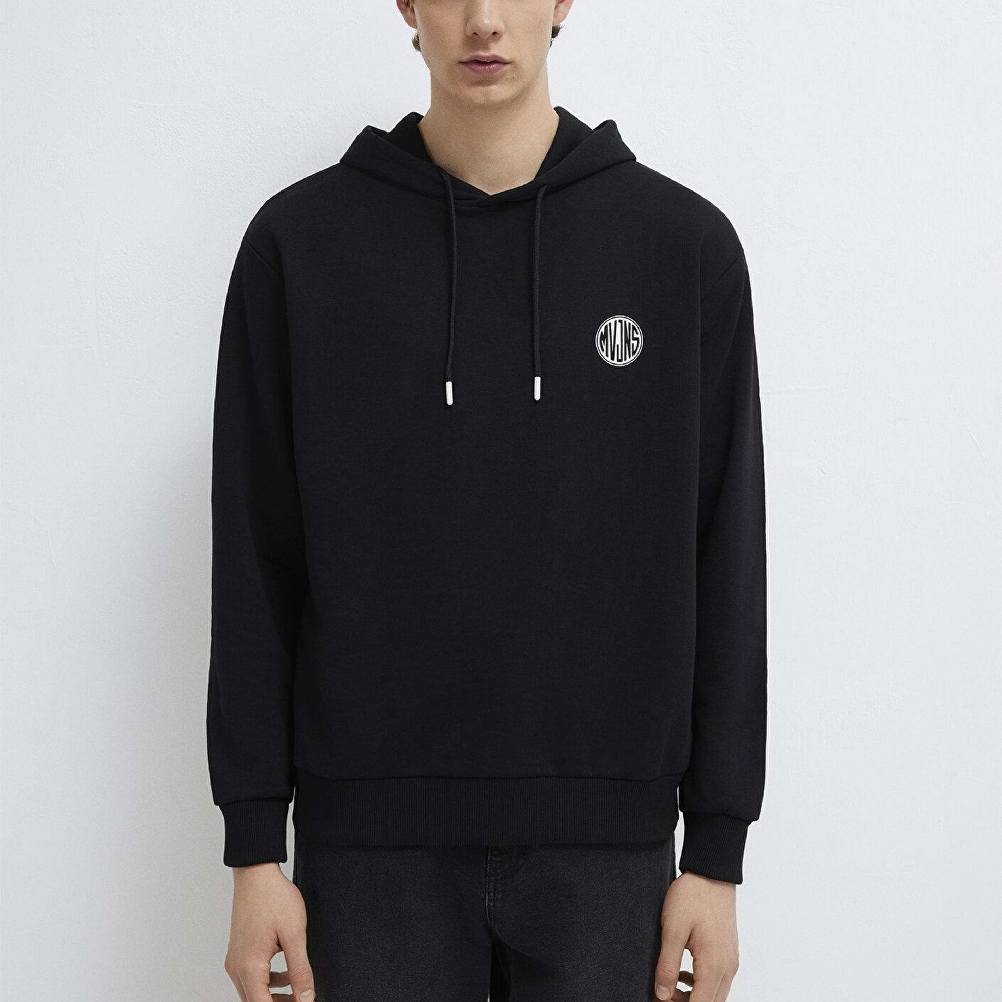 Mavi MVJNS Logo Baskılı Kapüşonlu Siyah Sweatshirt 0611786-900