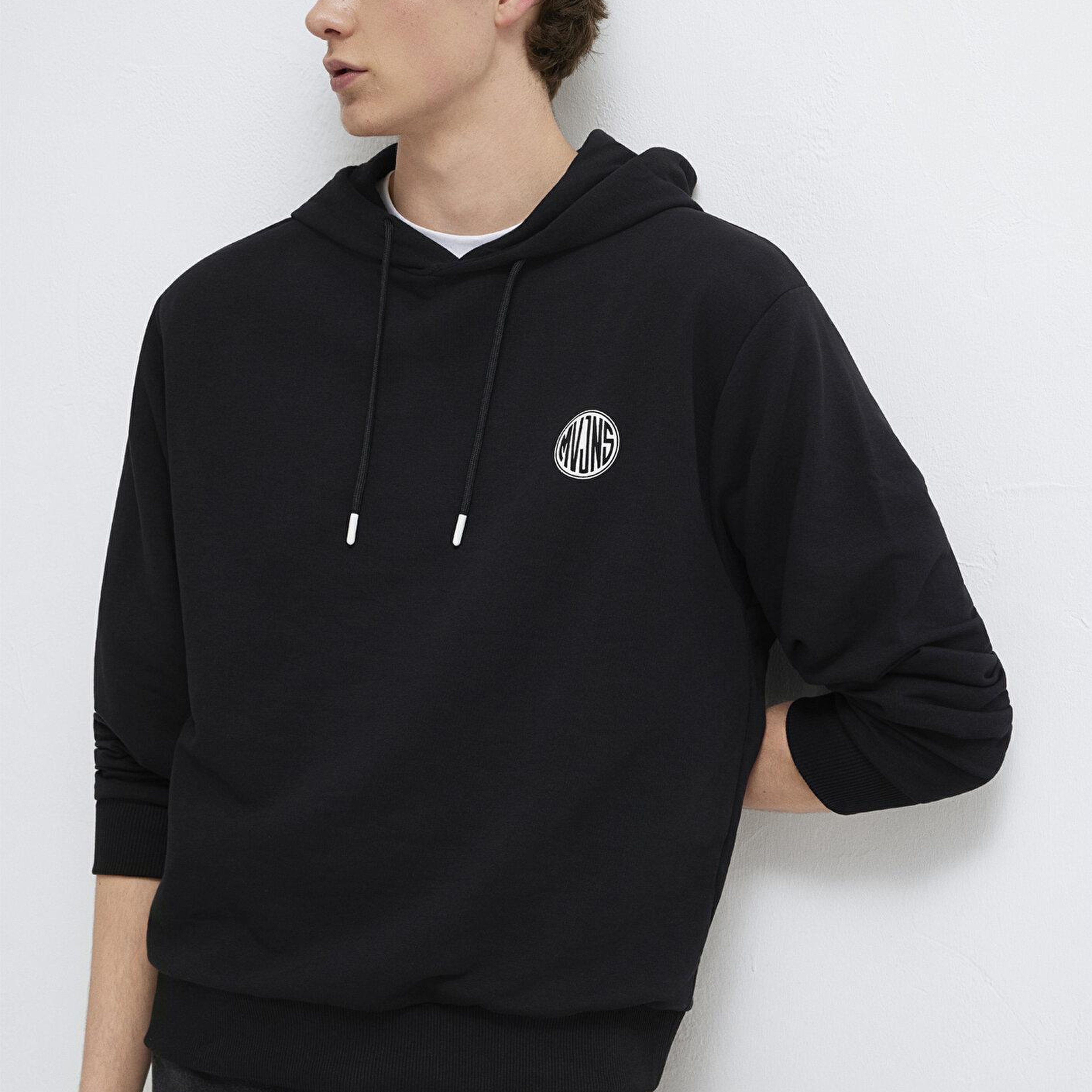 Mavi MVJNS Logo Baskılı Kapüşonlu Siyah Sweatshirt 0611786-900