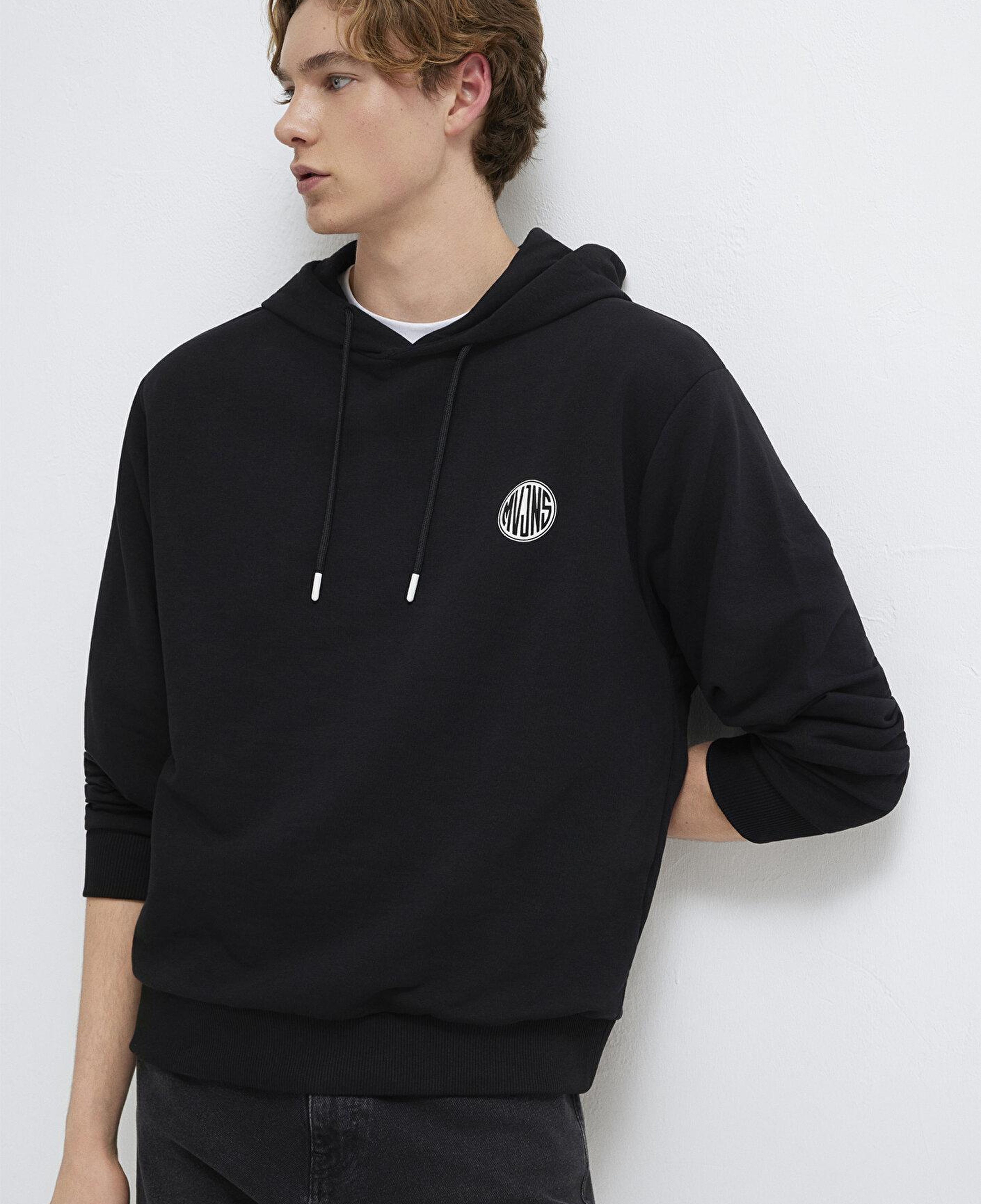 Mavi MVJNS Logo Baskılı Kapüşonlu Siyah Sweatshirt 0611786-900