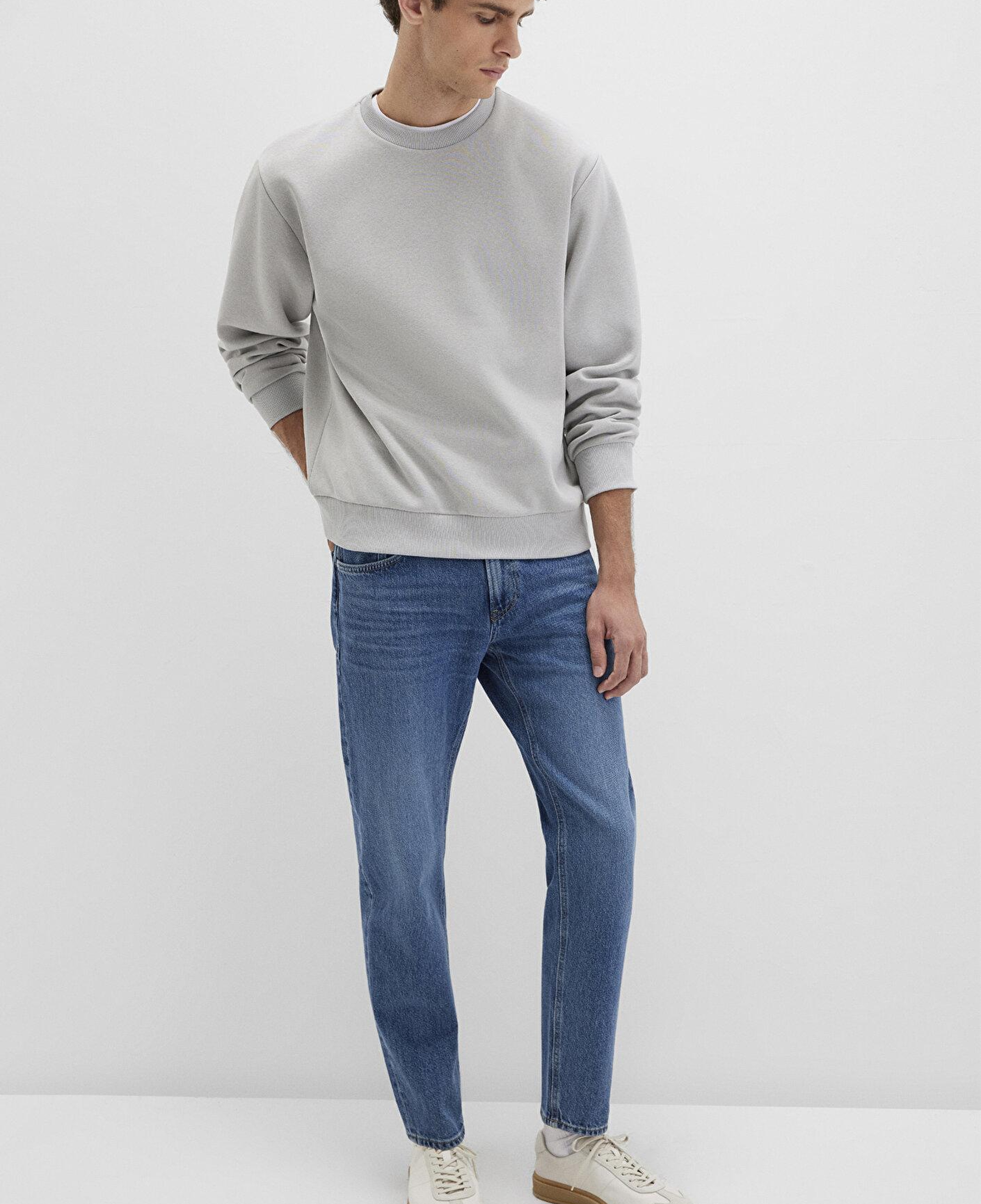Mavi Bisiklet Yaka Gri Basic Sweatshirt 0S10276-81582