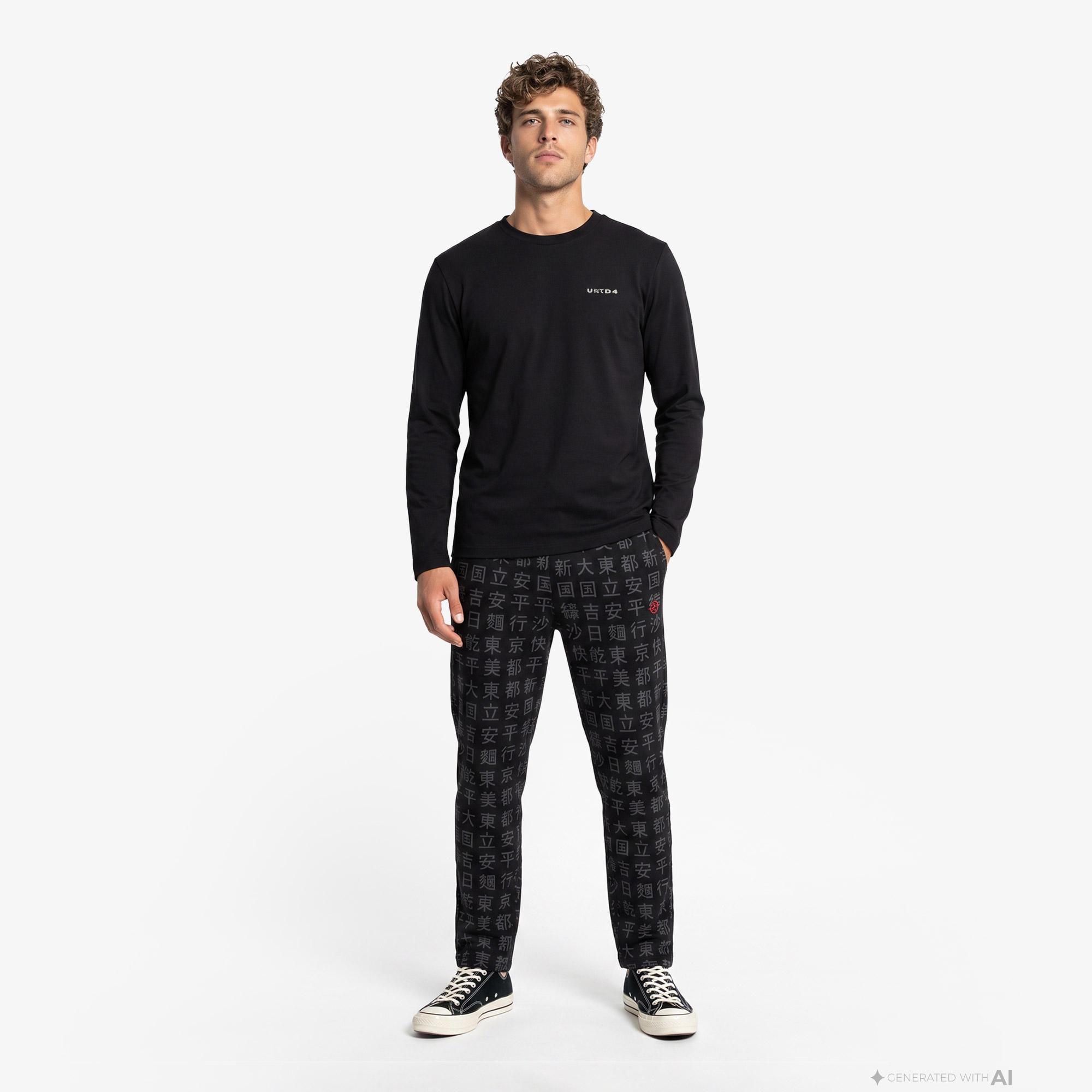 UNITED4 Regular Fit Erkek Siyah T-Shirt