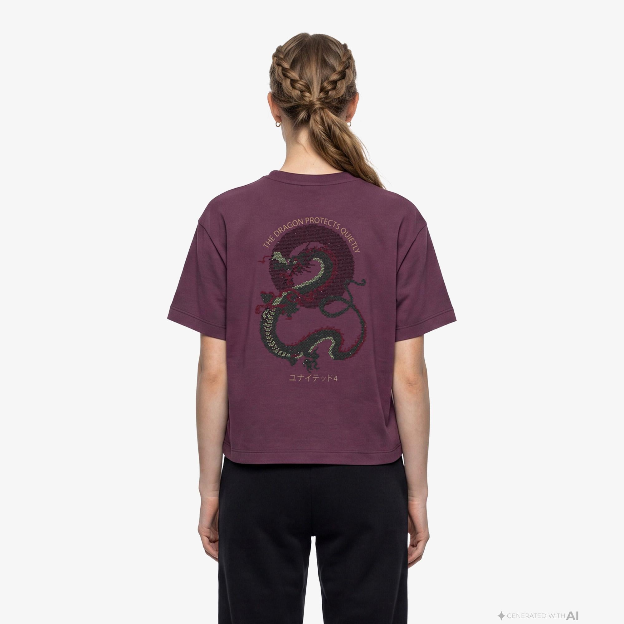 UNITED4 Regular Fit Kadın Bordo T-Shirt