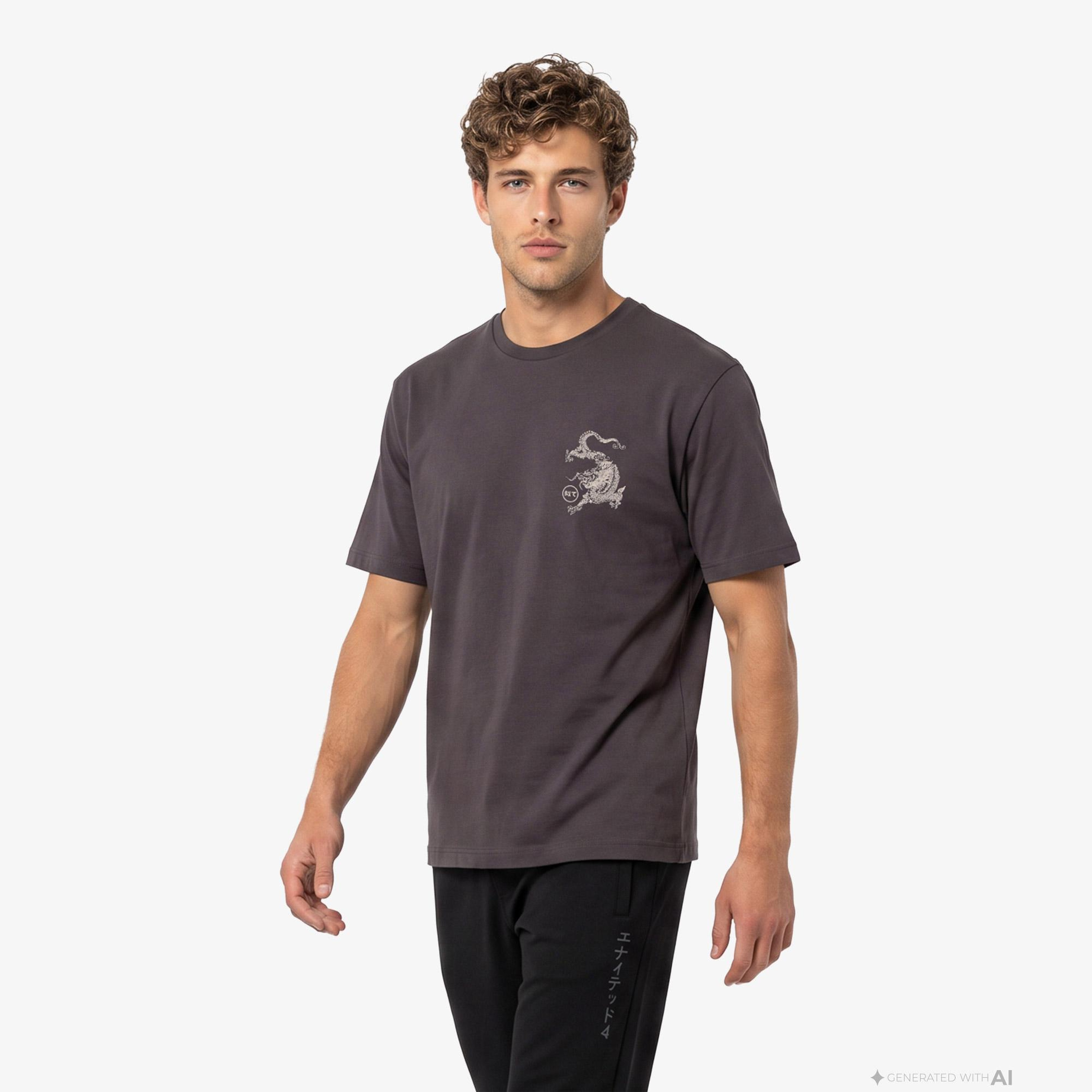 UNITED4 Regular Fit Erkek Kahverengi T-Shirt