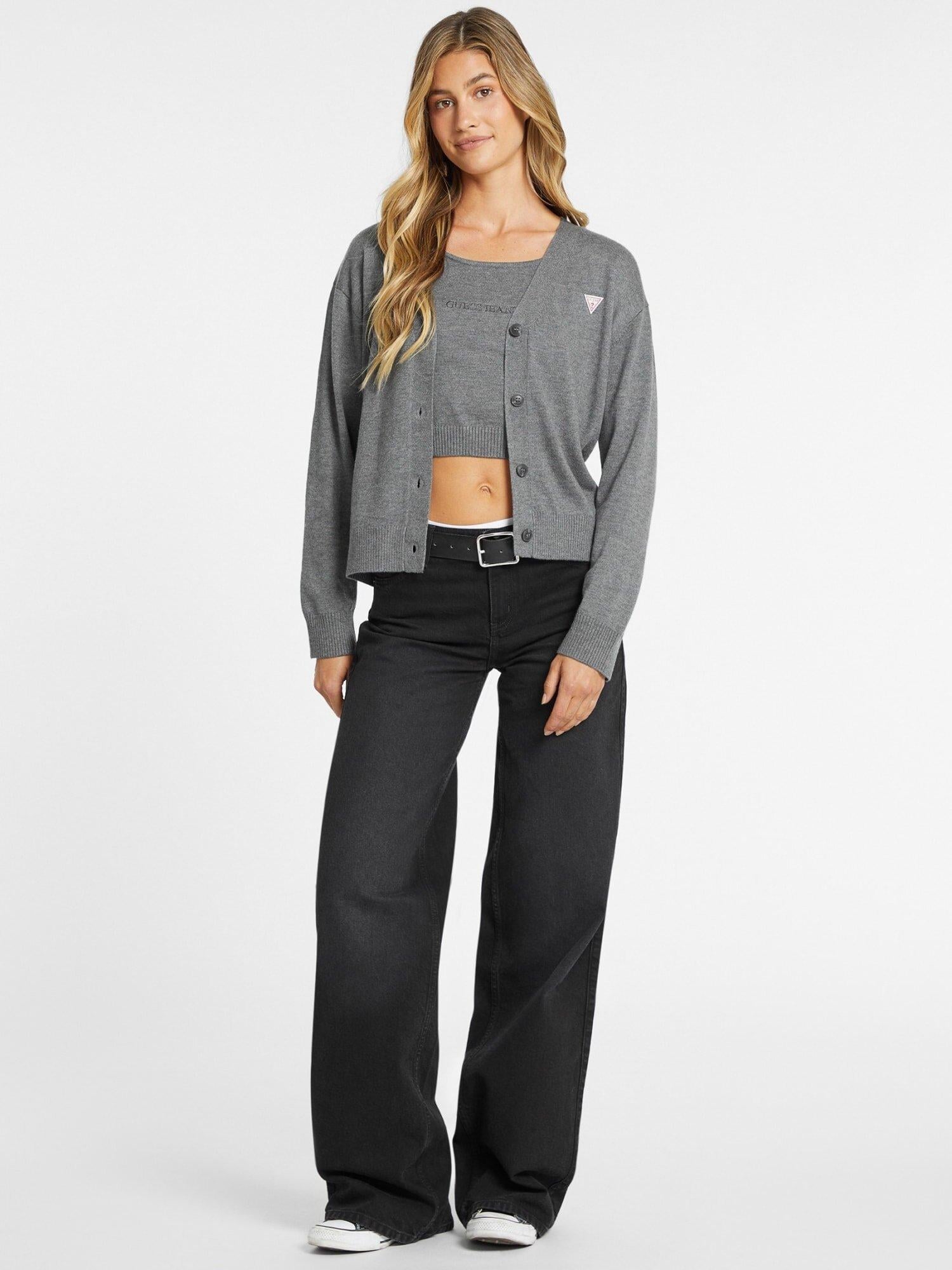 Guess Jeans Kadın Ipek Karışımlı Triko Hırka