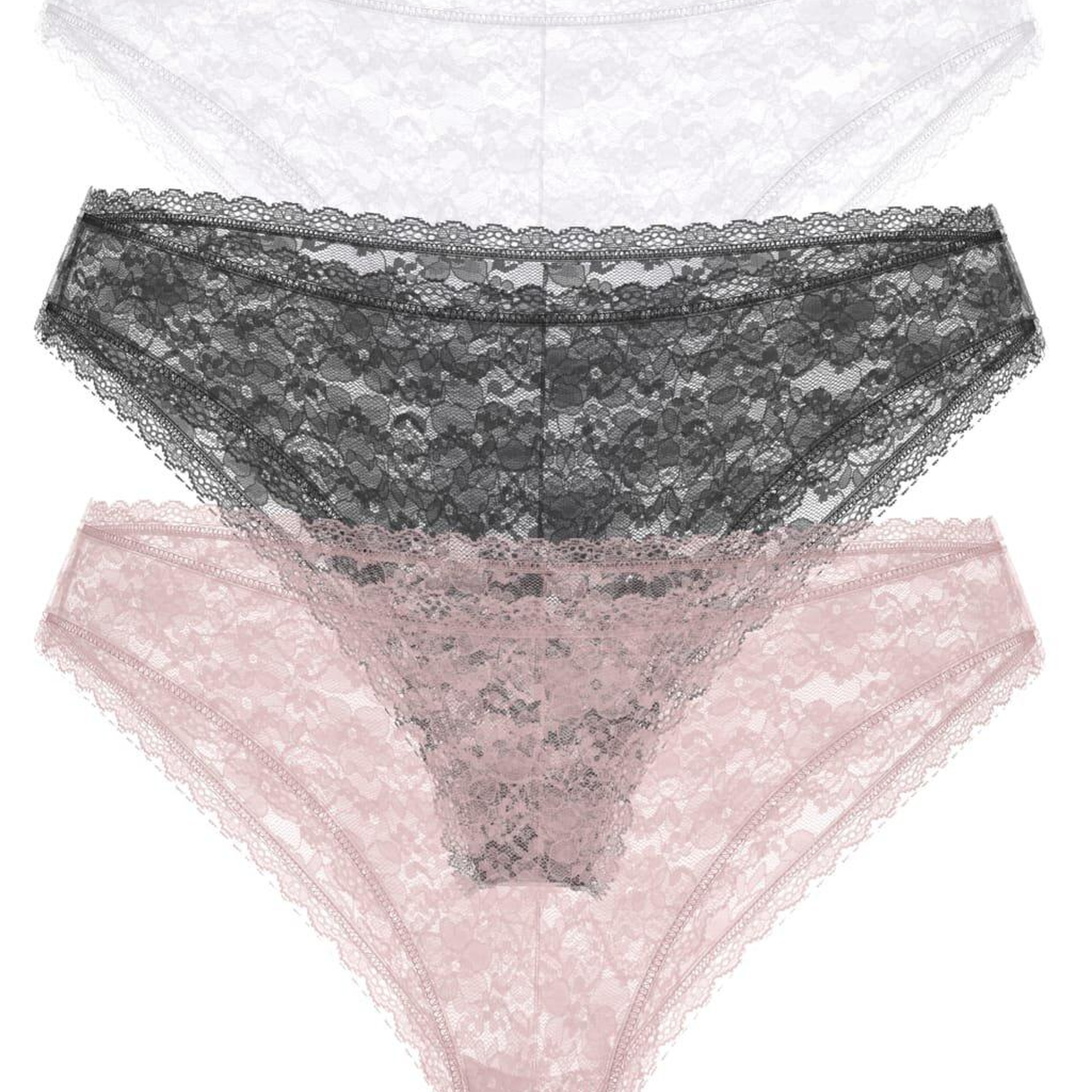 Basic Lace Kadın Brief 3'Lü Külot Paketi