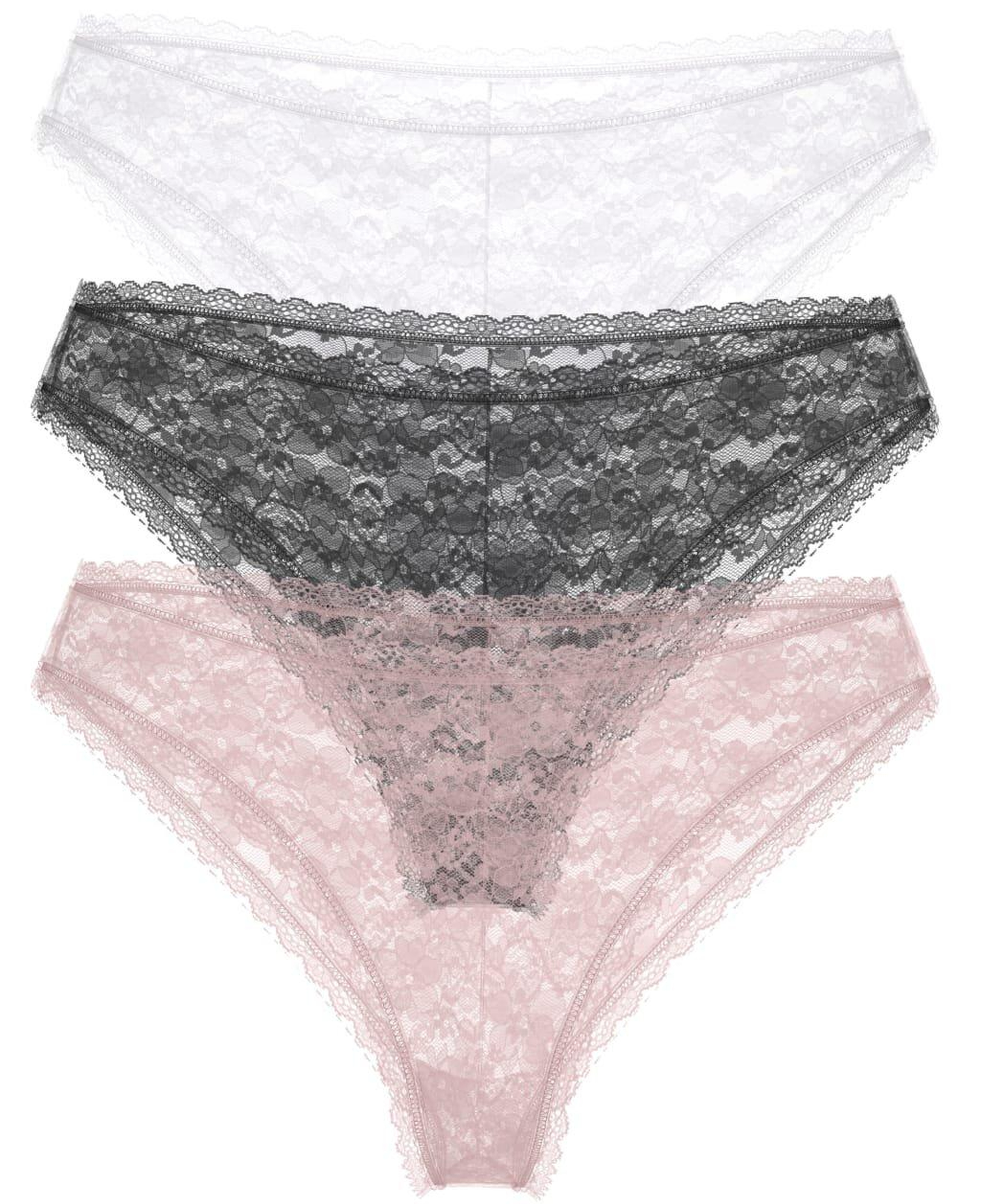 Basic Lace Kadın Brief 3'Lü Külot Paketi