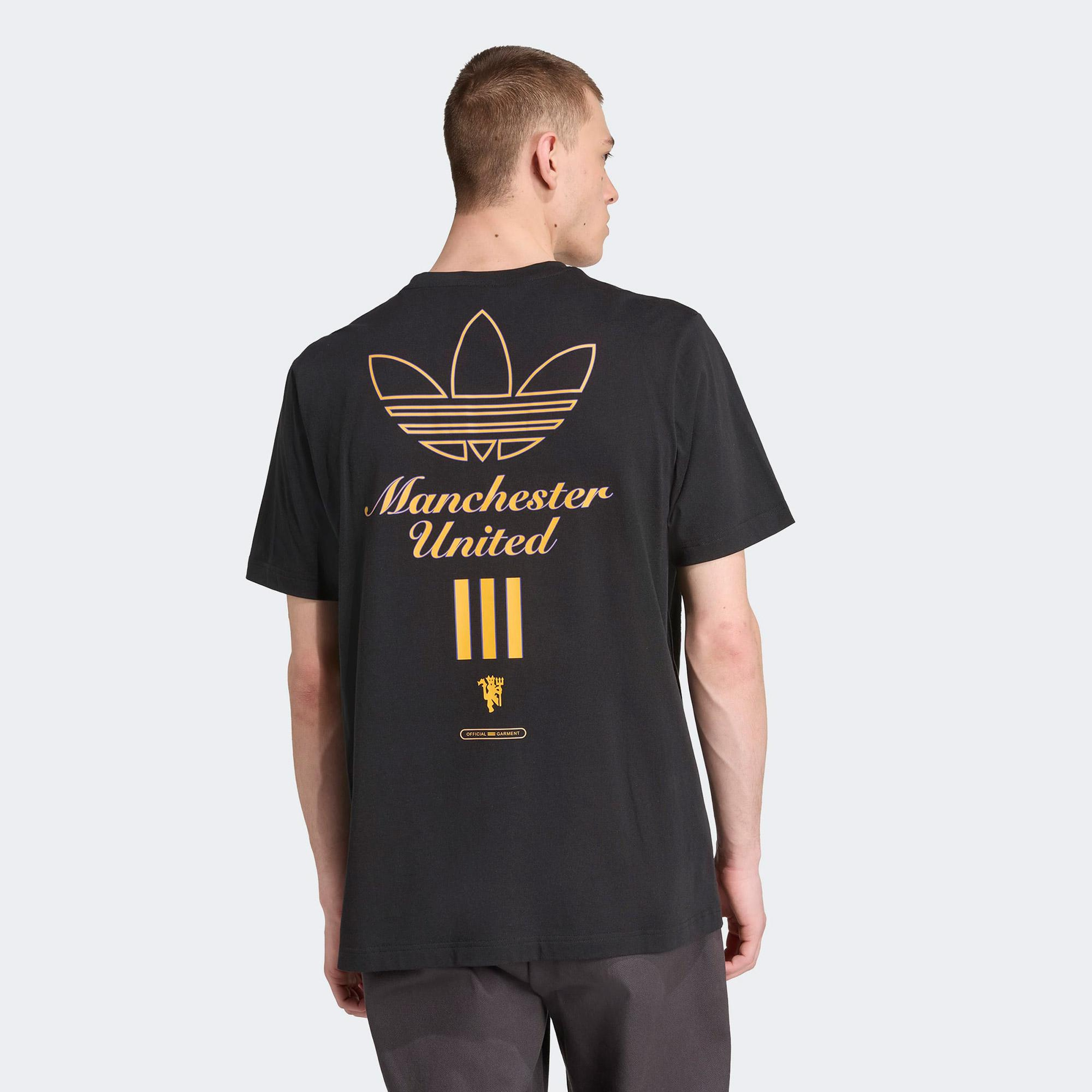 adidas Manchester United Terrace Icons Graphic Erkek Siyah T-Shirt
