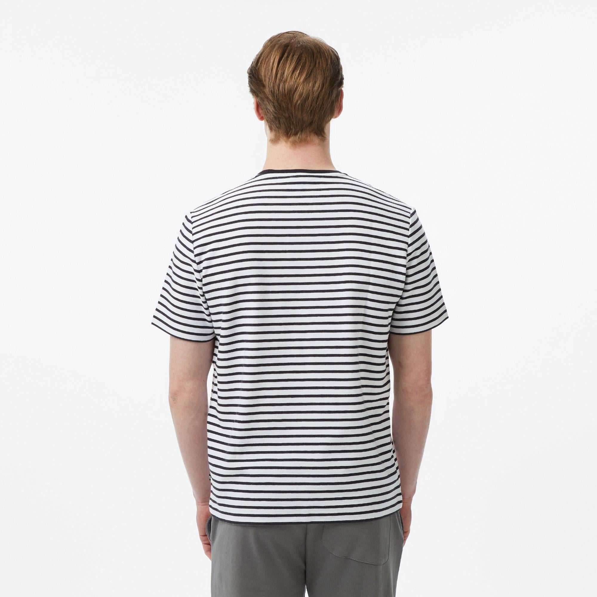 Nautica Erkek Lacivert Regular Fit Çizgili T-Shirt