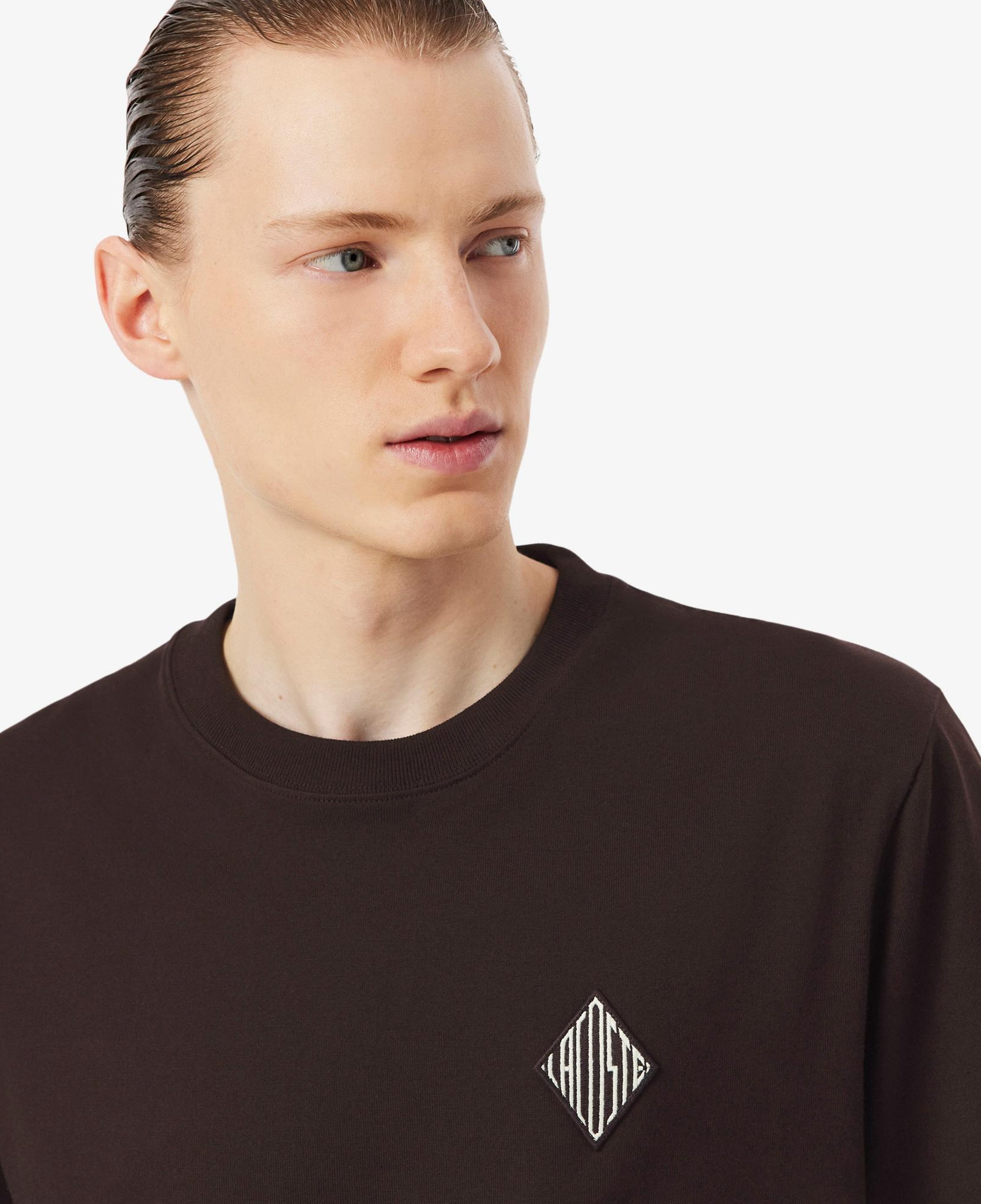 Lacoste Erkek Classic Fit Bisiklet Yaka Koyu Kahverengi T-Shirt