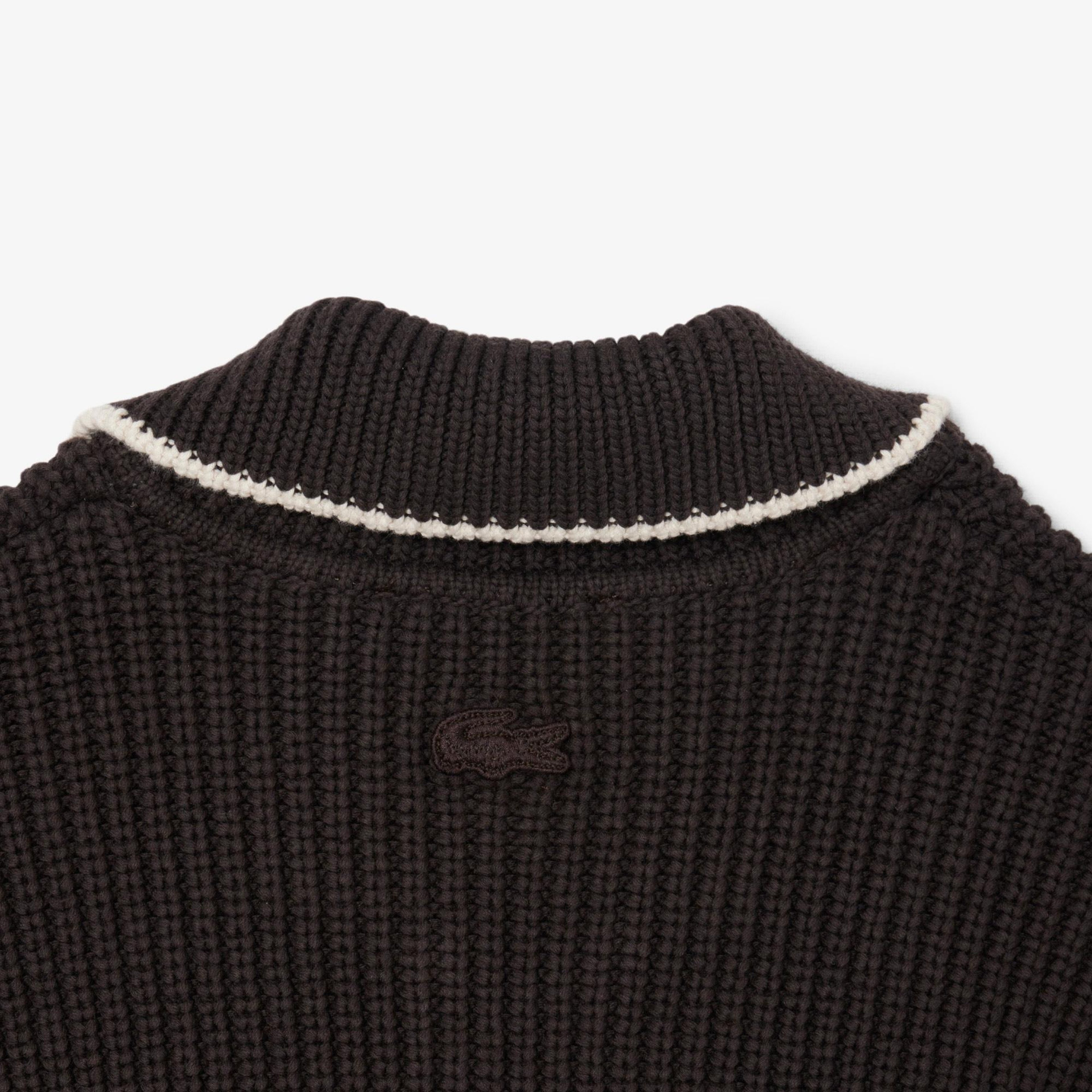 Kadın Loose Fit Fermuarlı Kahverengi Hırka