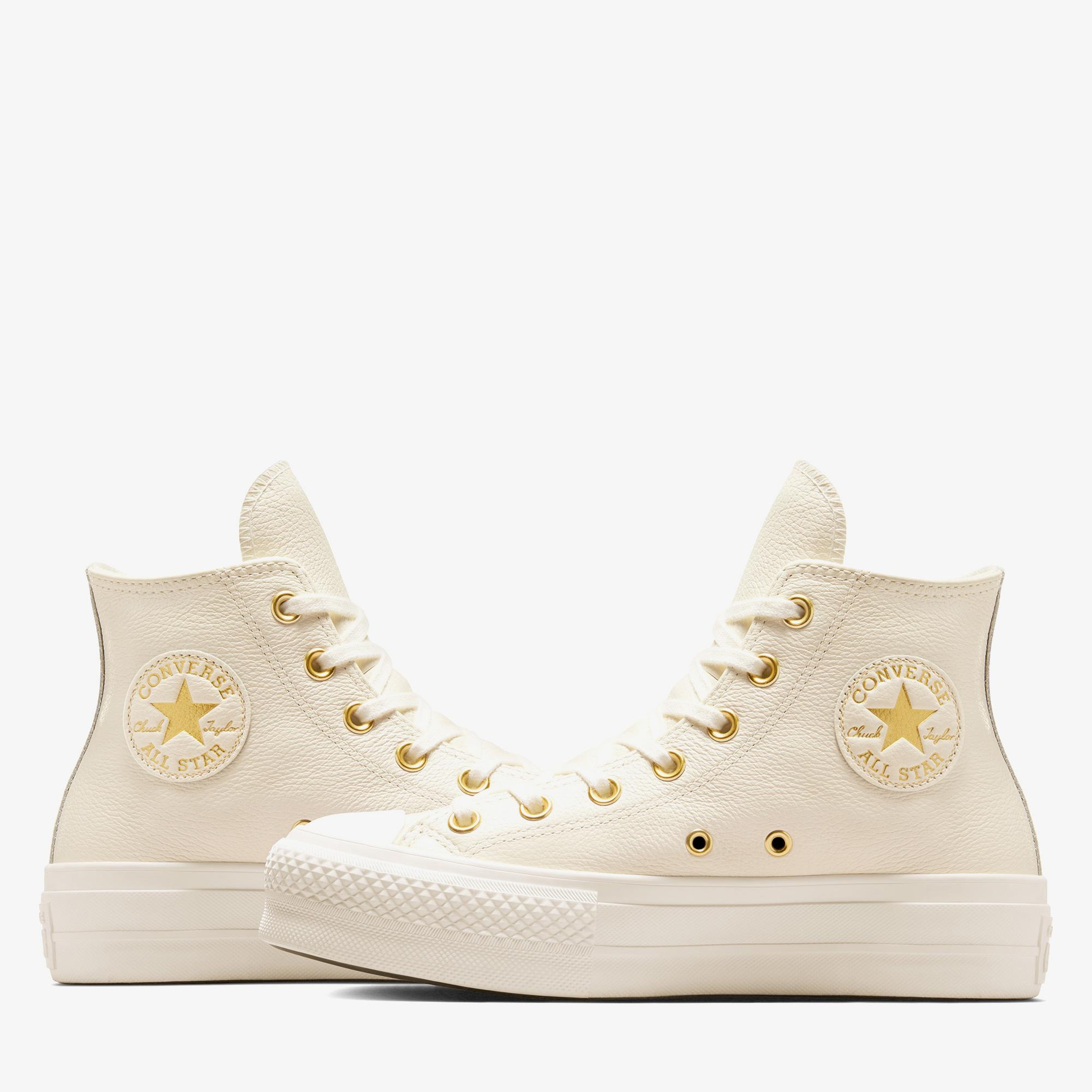Converse Chuck Taylor All Star Lift Kadın Krem Deri Sneaker