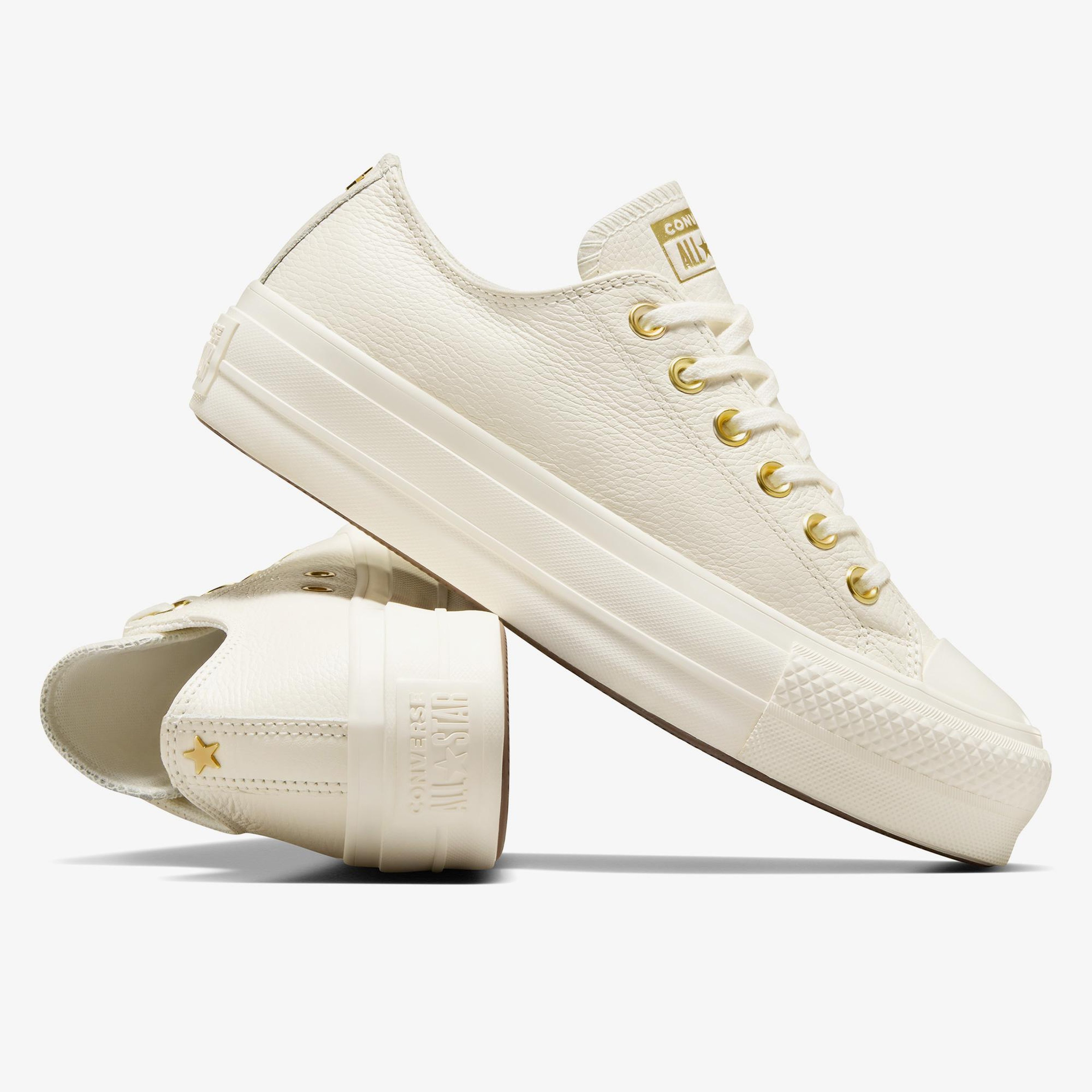 Converse Chuck Taylor All Star Lift Kadın Krem Deri Sneaker