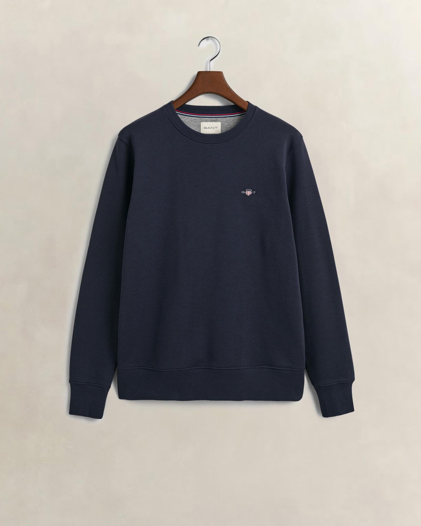GANT Erkek Lacivert Regular Fit Bisiklet Yaka Sweatshirt