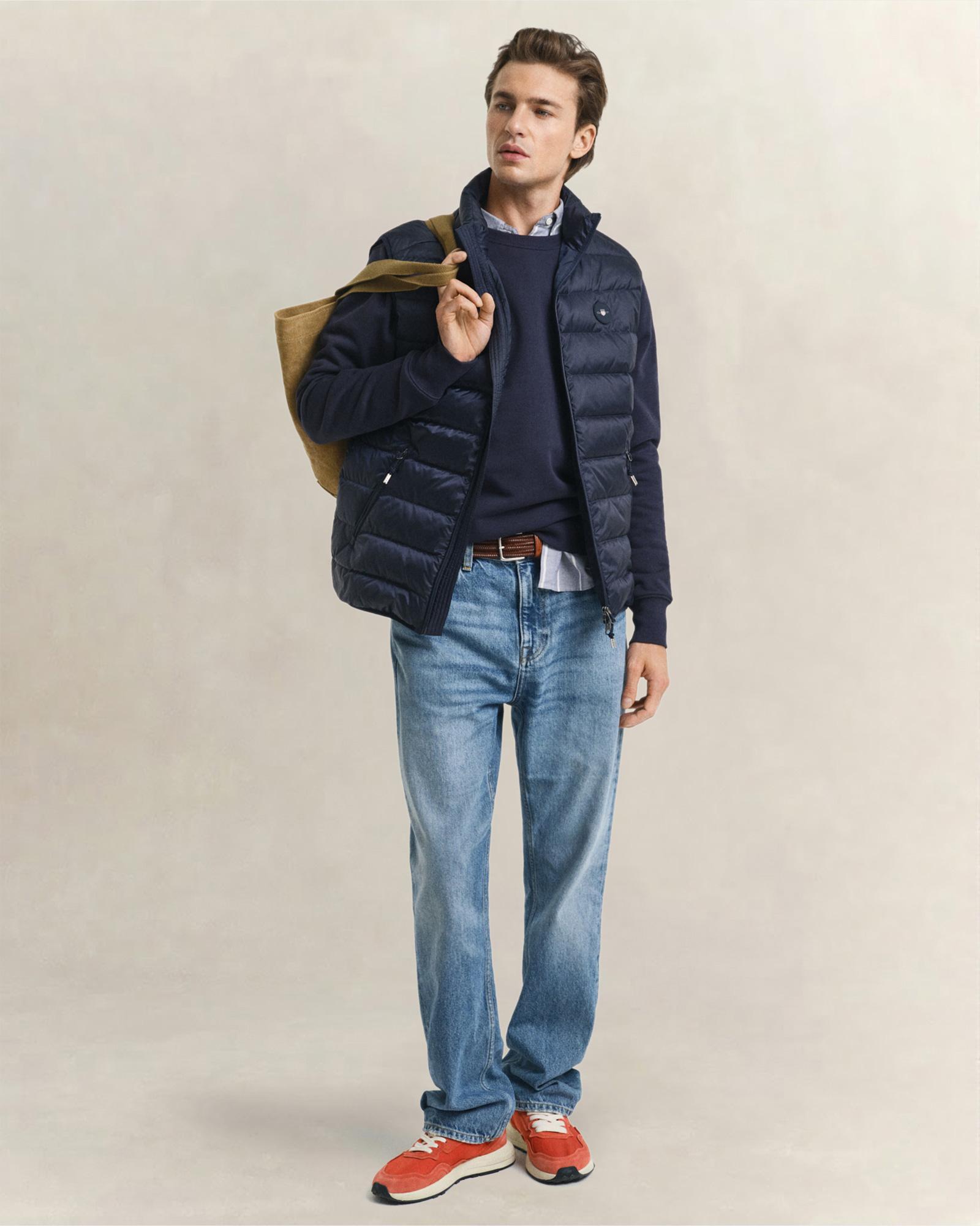 GANT Erkek Lacivert Regular Fit Bisiklet Yaka Sweatshirt