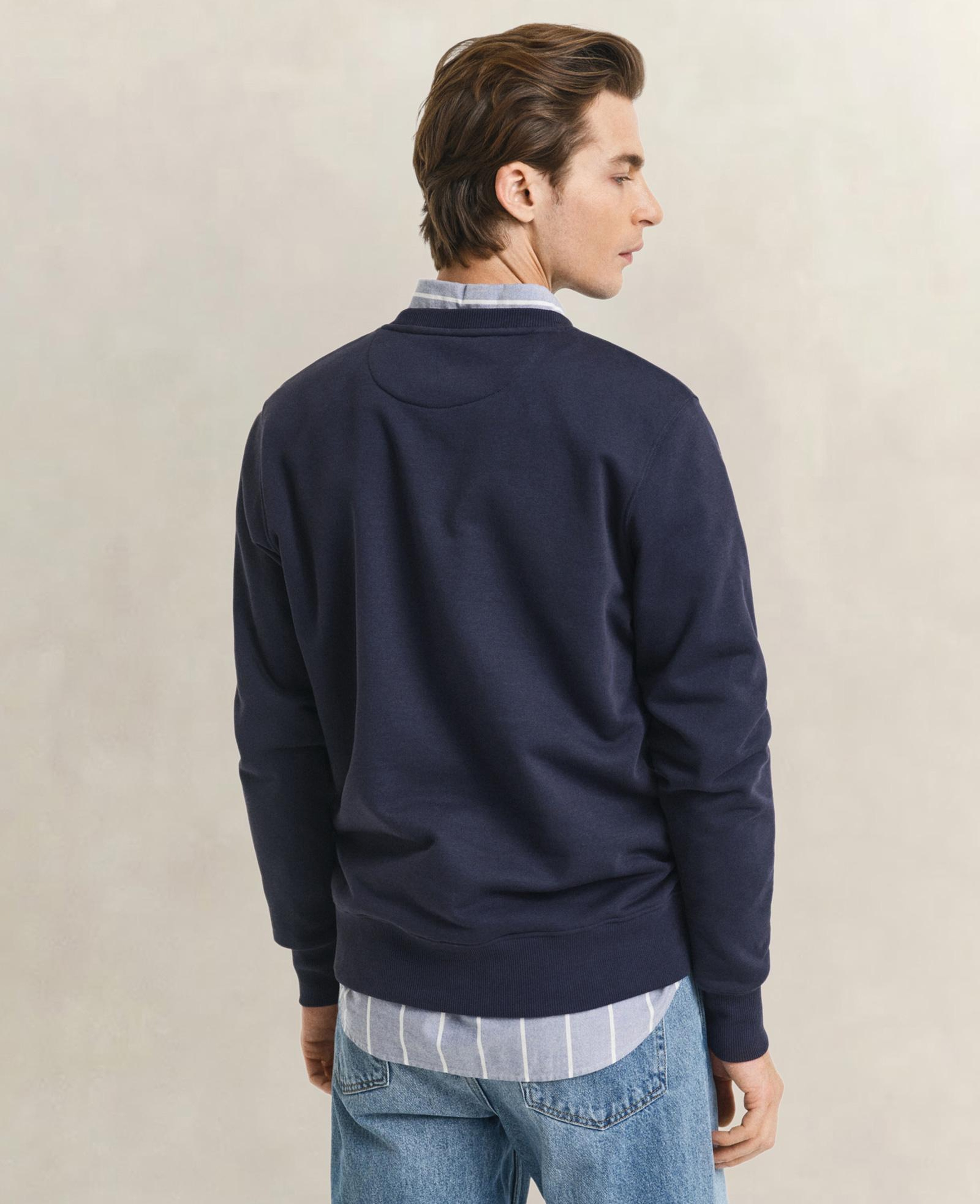 GANT Erkek Lacivert Regular Fit Bisiklet Yaka Sweatshirt