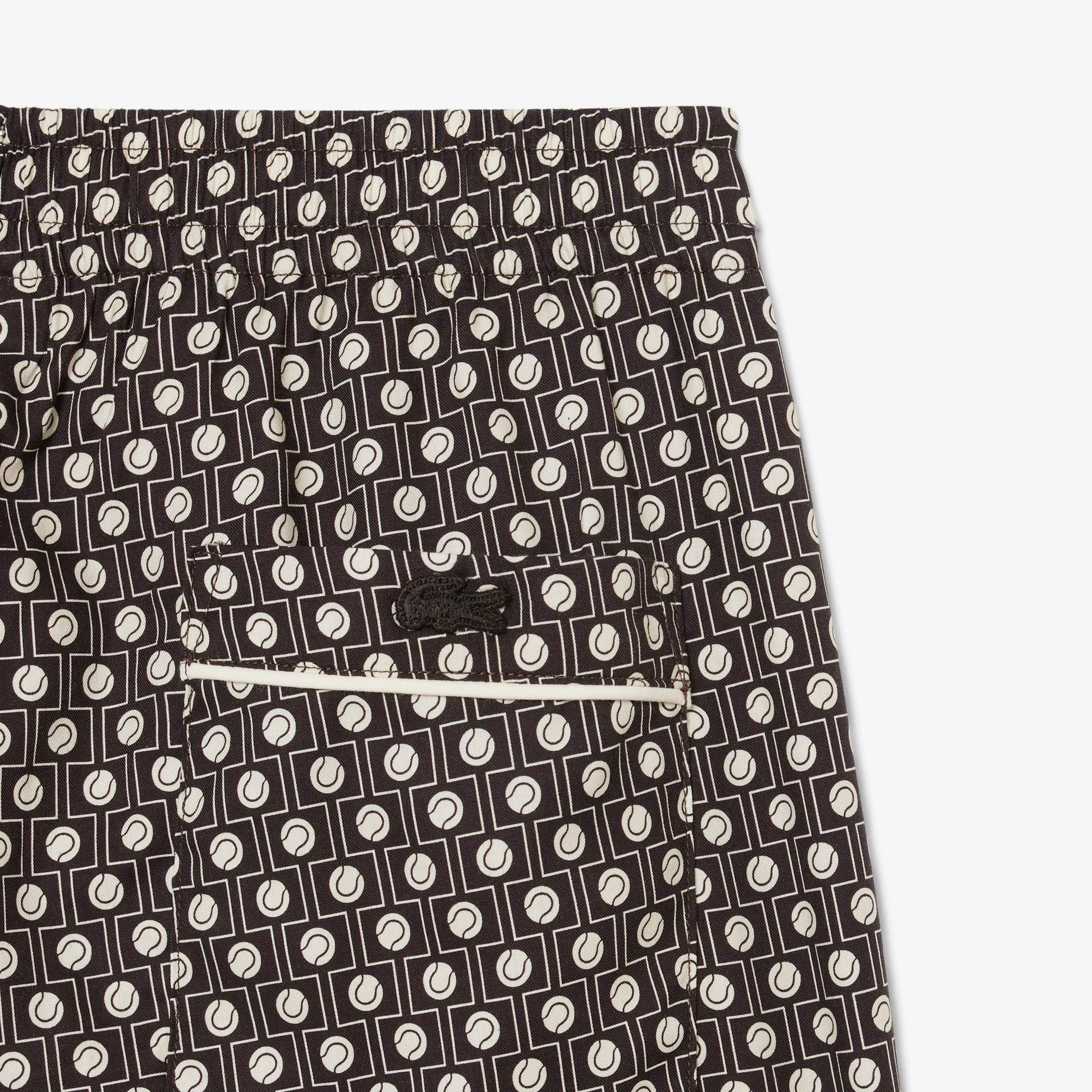 Lacoste Erkek Relaxed Fit Desenli Kahverengi Şort