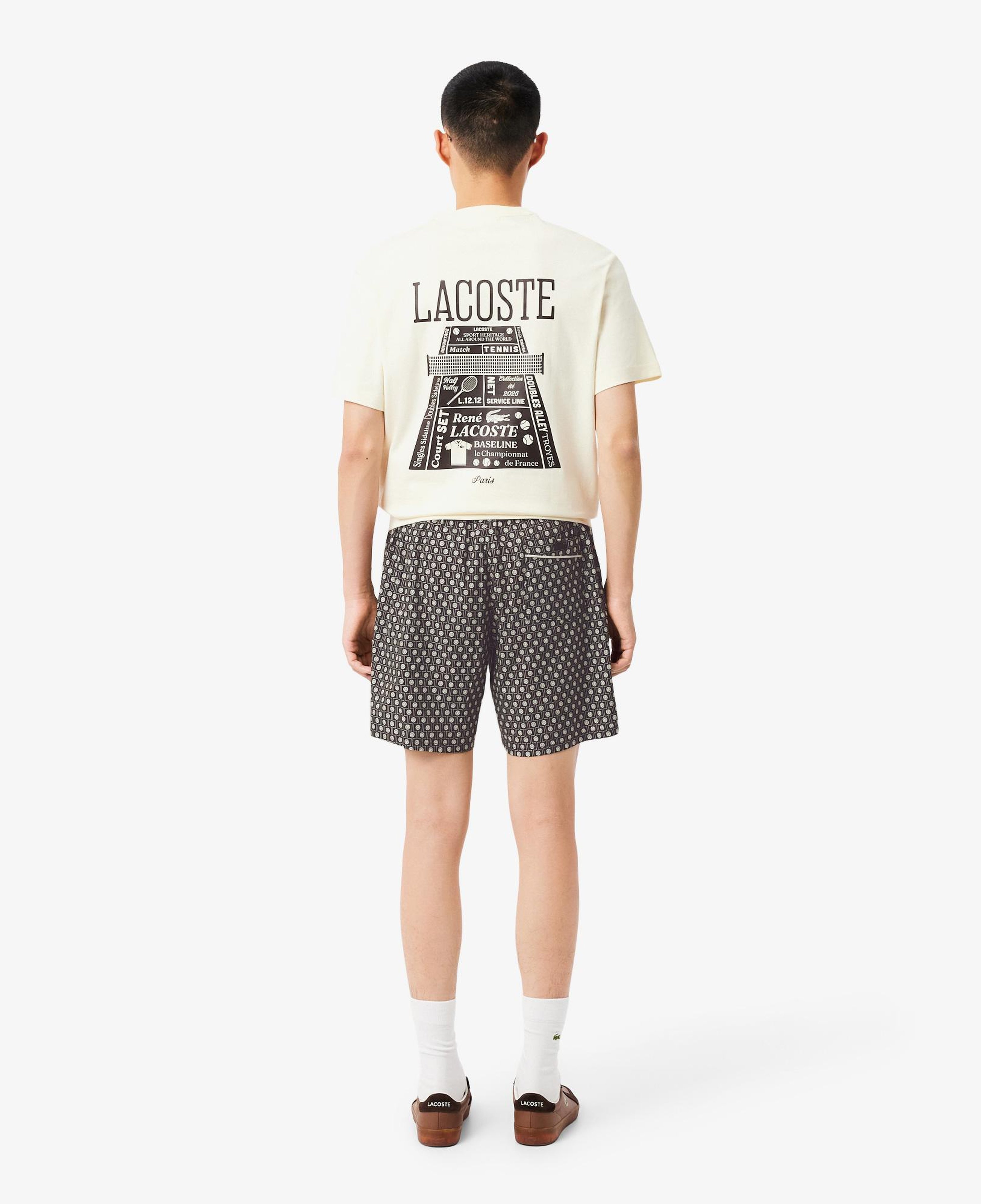 Lacoste Erkek Relaxed Fit Desenli Kahverengi Şort