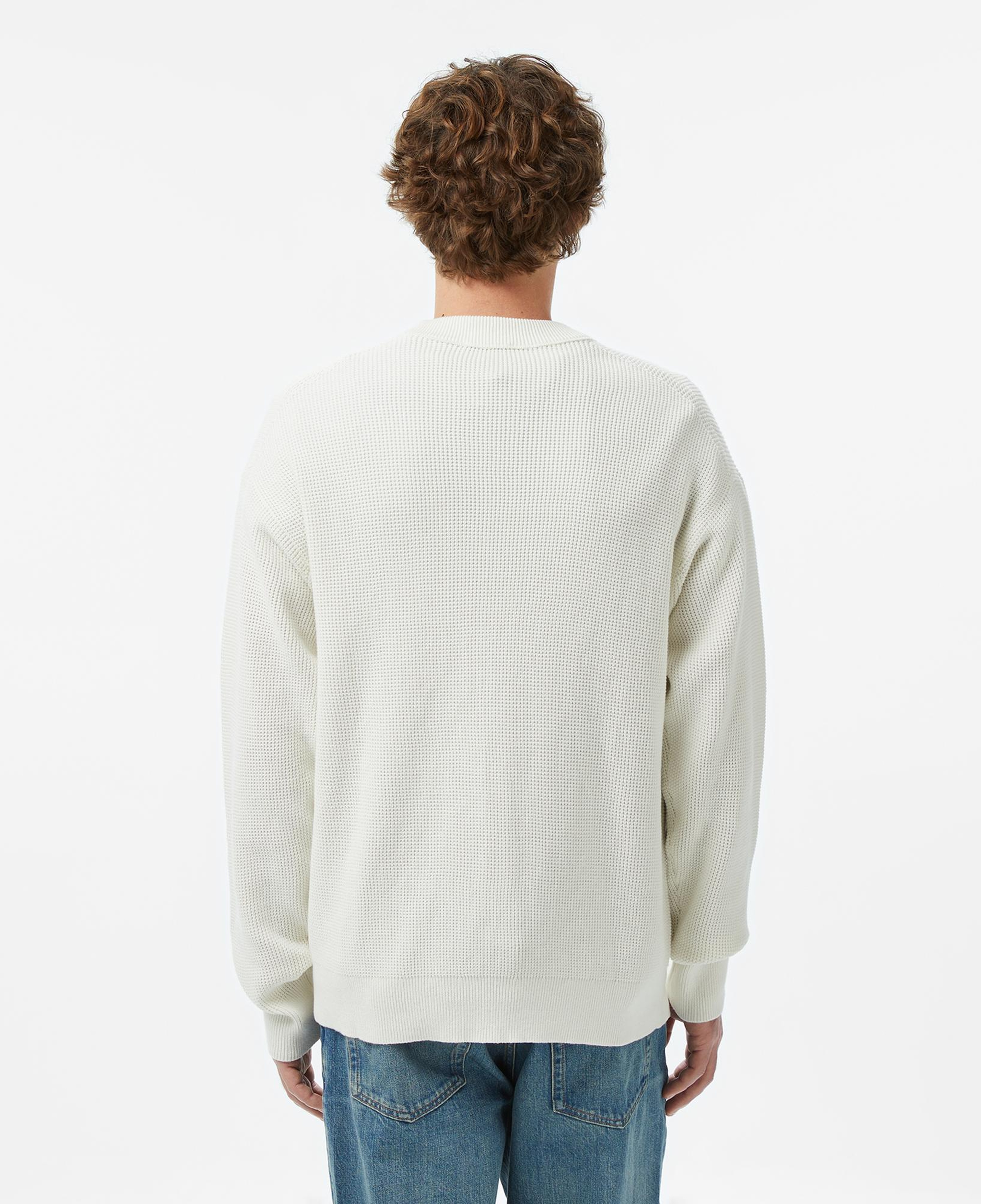 Calvin Klein Cotton Waffle Erkek Beyaz Sweatshirt