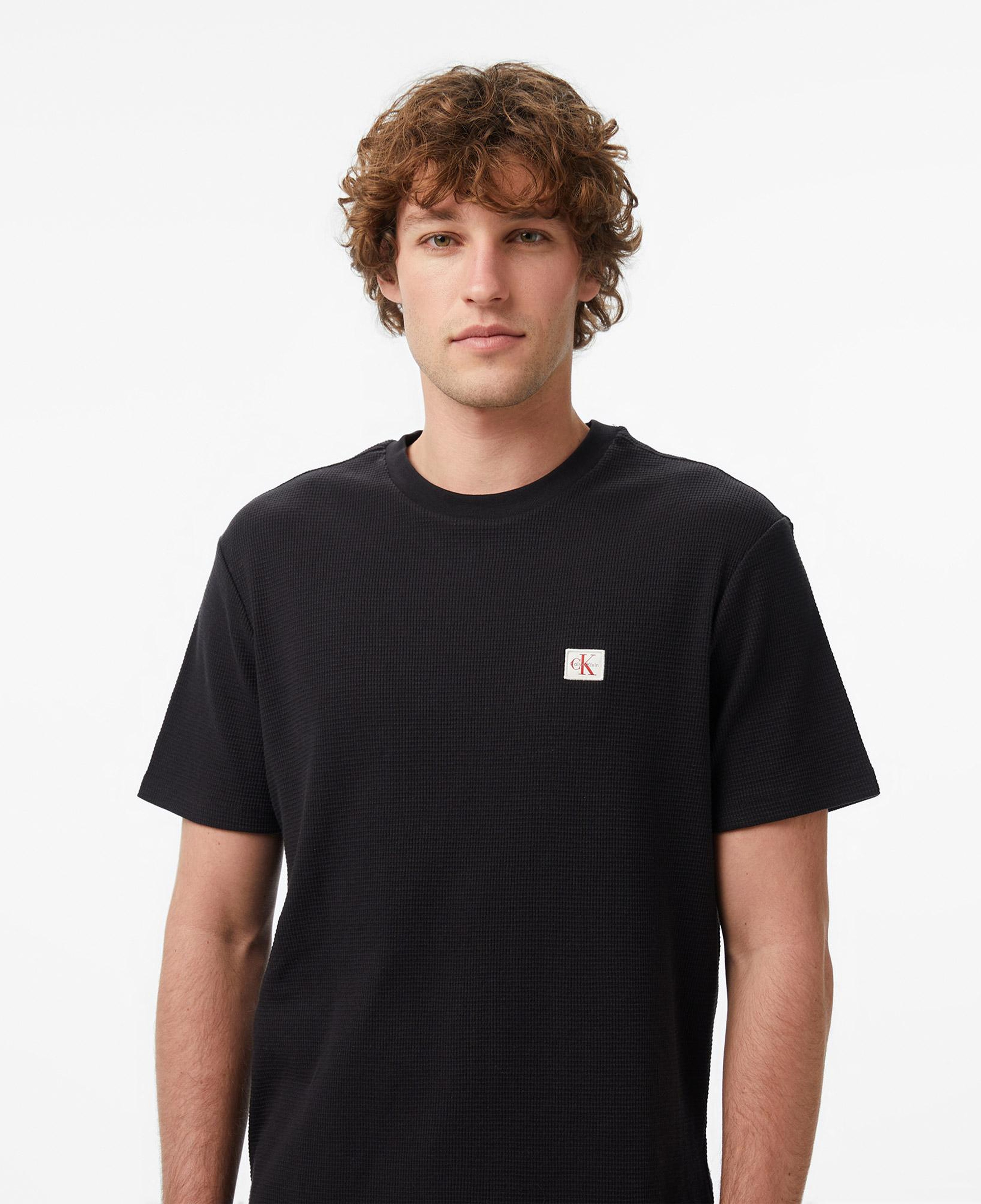 Calvin Klein Waffle Badge Crewnk Erkek Siyah T-Shirt
