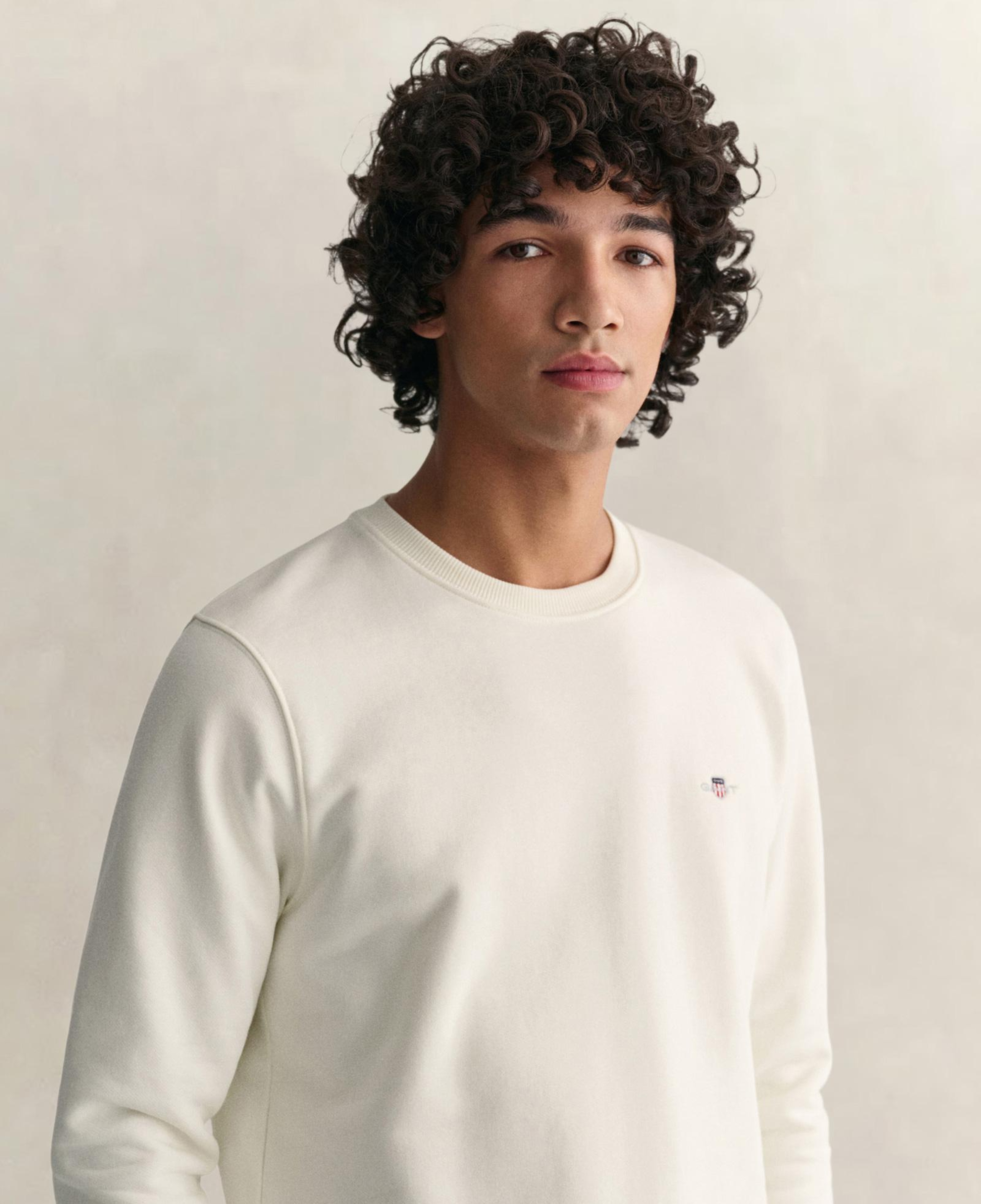 GANT Erkek Krem Regular Fit Bisiklet Yaka Sweatshirt
