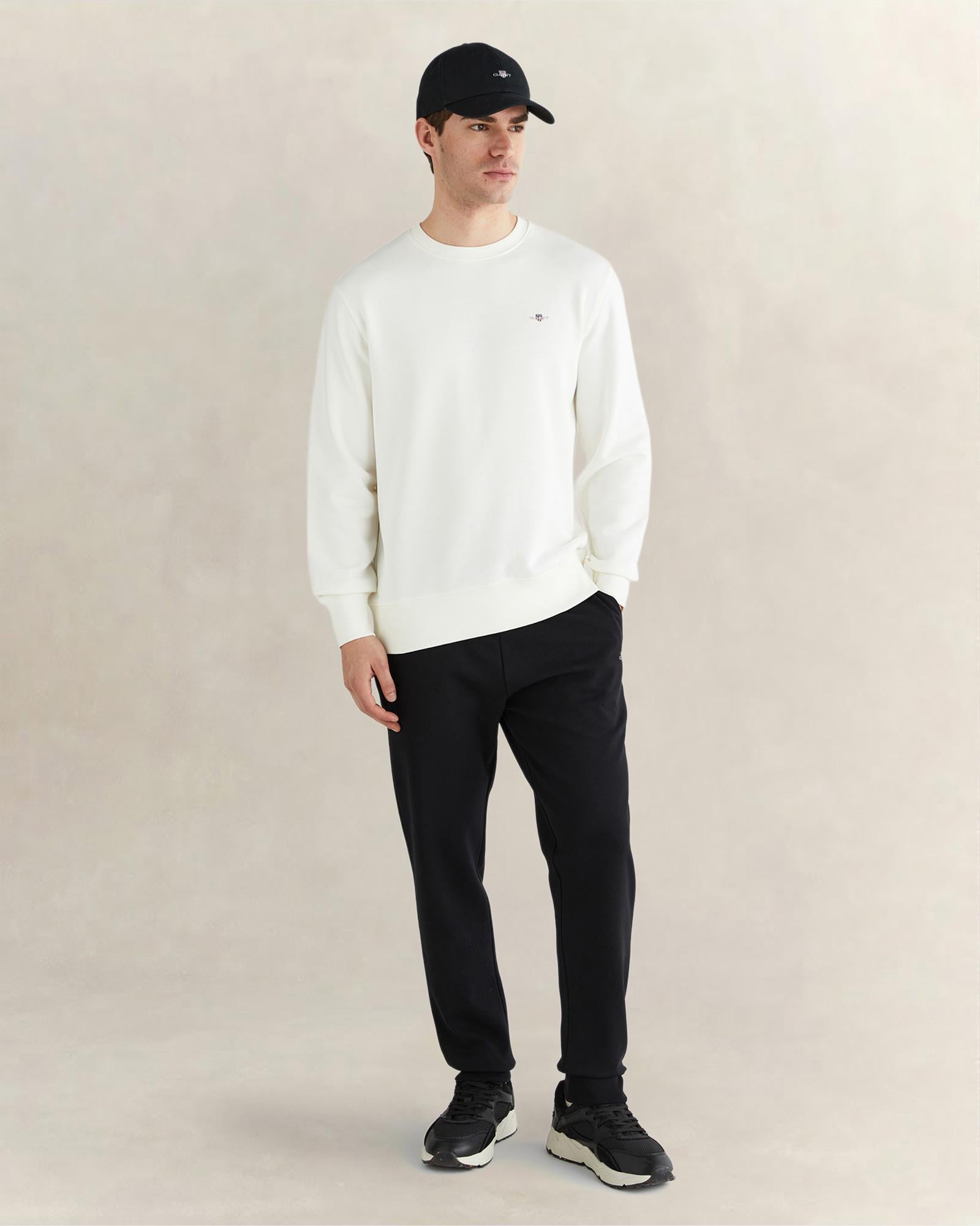 GANT Erkek Krem Regular Fit Bisiklet Yaka Sweatshirt