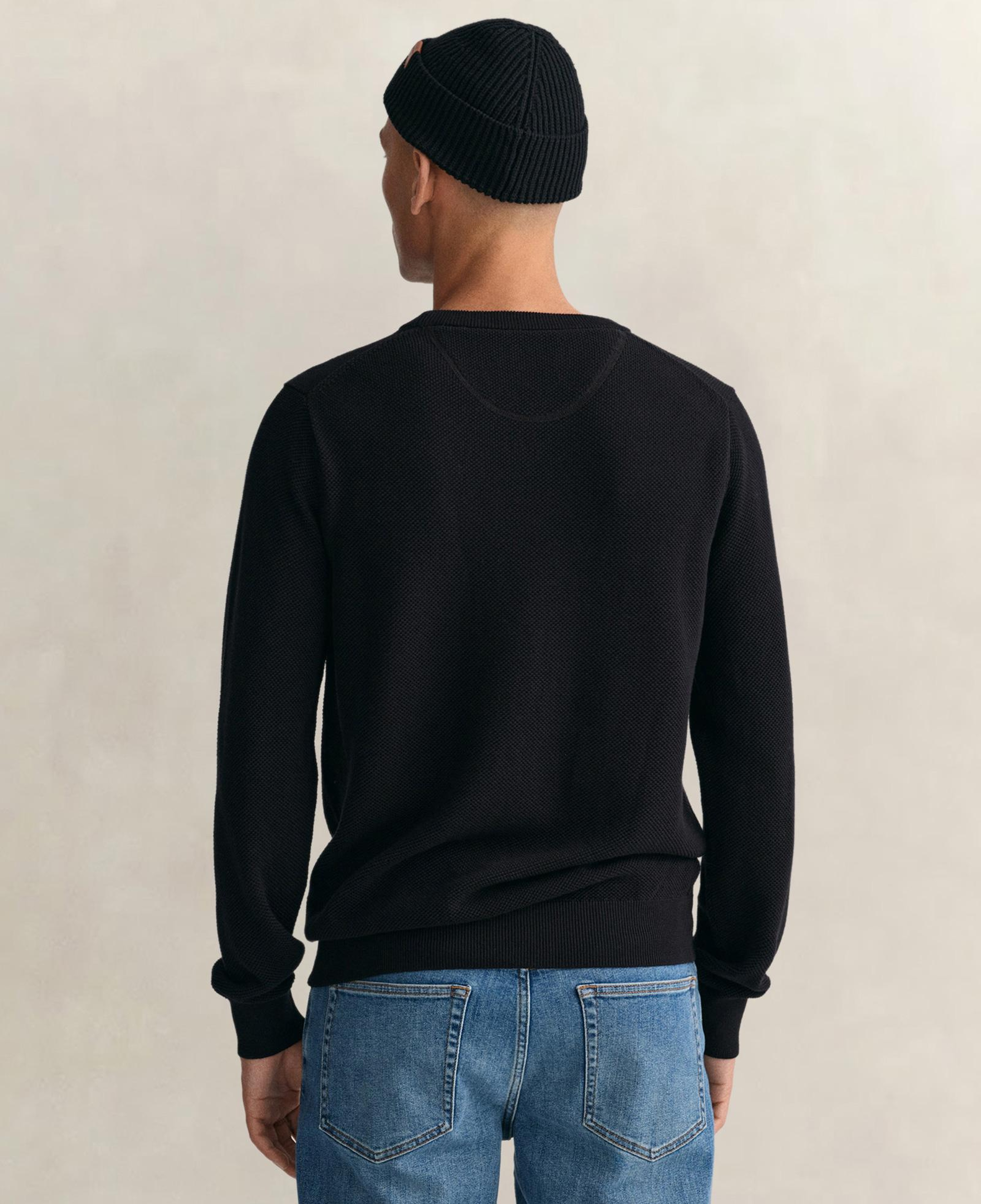 GANT Erkek Siyah Regular Fit Bisiklet Yaka Kazak