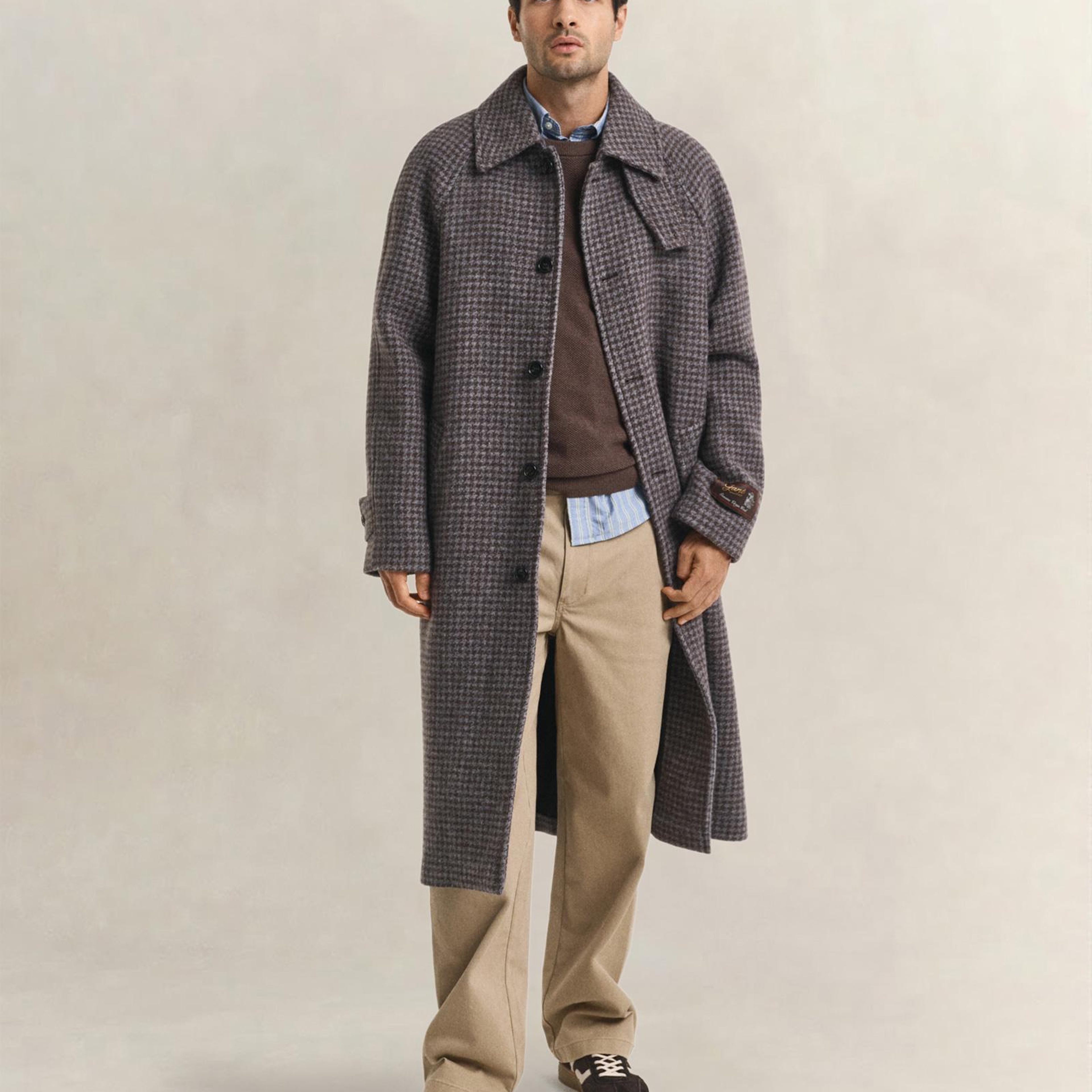 GANT Erkek Kahverengi Regular Fit Bisiklet Yaka Triko
